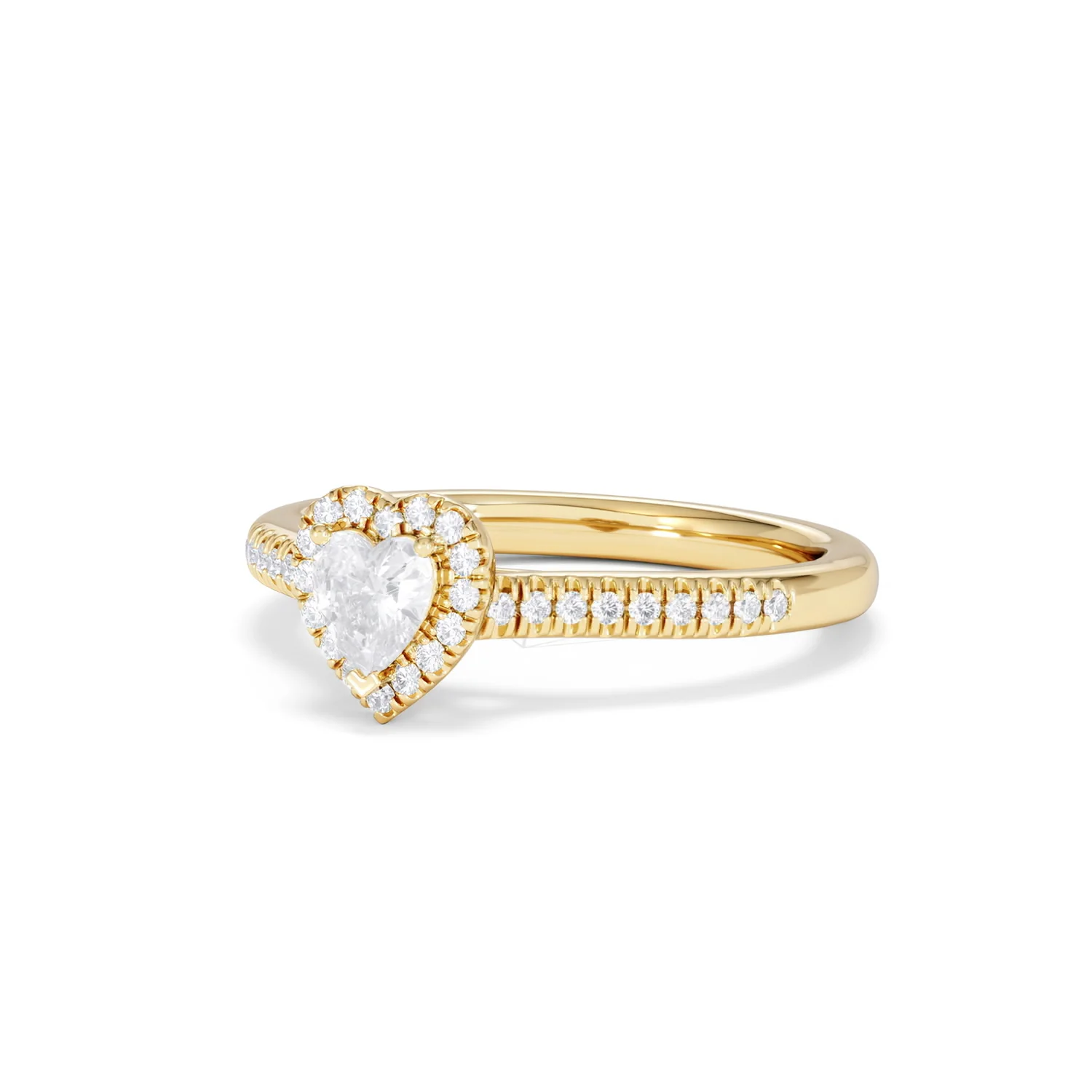 Lumia Heart Cut Lab Diamond Halo Ring 0.50ct F/VS in 18K Gold Vermeil - Image 84