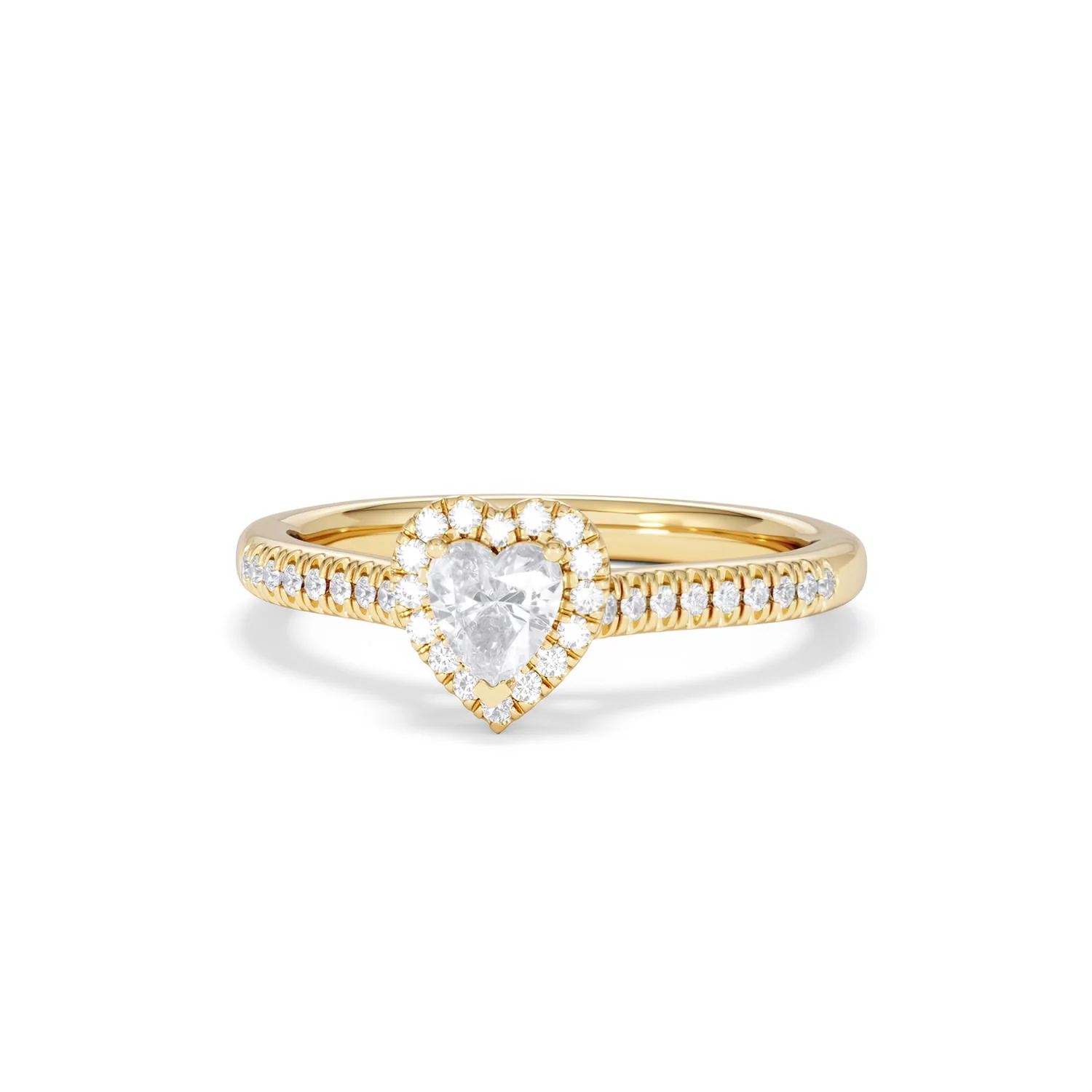 Lumia Heart Cut Lab Diamond Halo Ring 0.50ct F/VS in 18K Gold Vermeil - Image 88