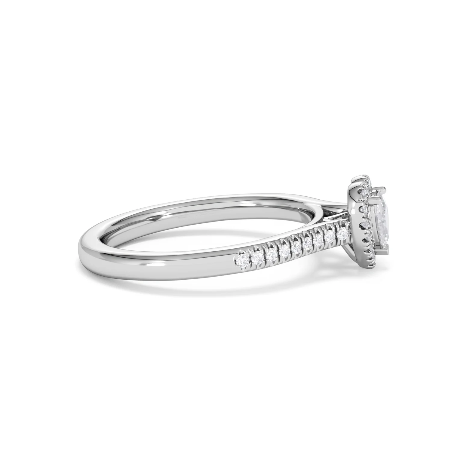 Lumia Heart Cut Lab Diamond Halo Ring 0.50ct F/VS in 925 Silver - Image 27