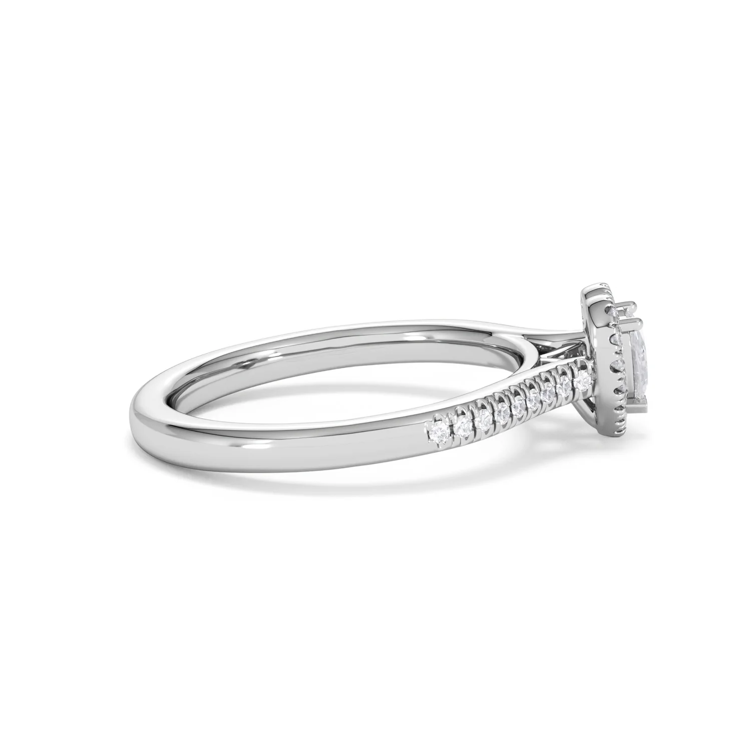 Lumia Heart Cut Lab Diamond Halo Ring 0.50ct F/VS in 925 Silver - Image 29