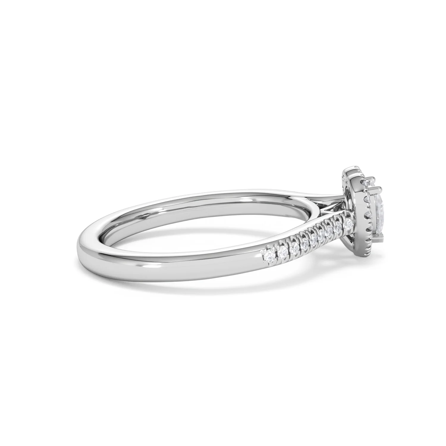 Lumia Heart Cut Lab Diamond Halo Ring 0.50ct F/VS in 925 Silver - Image 30