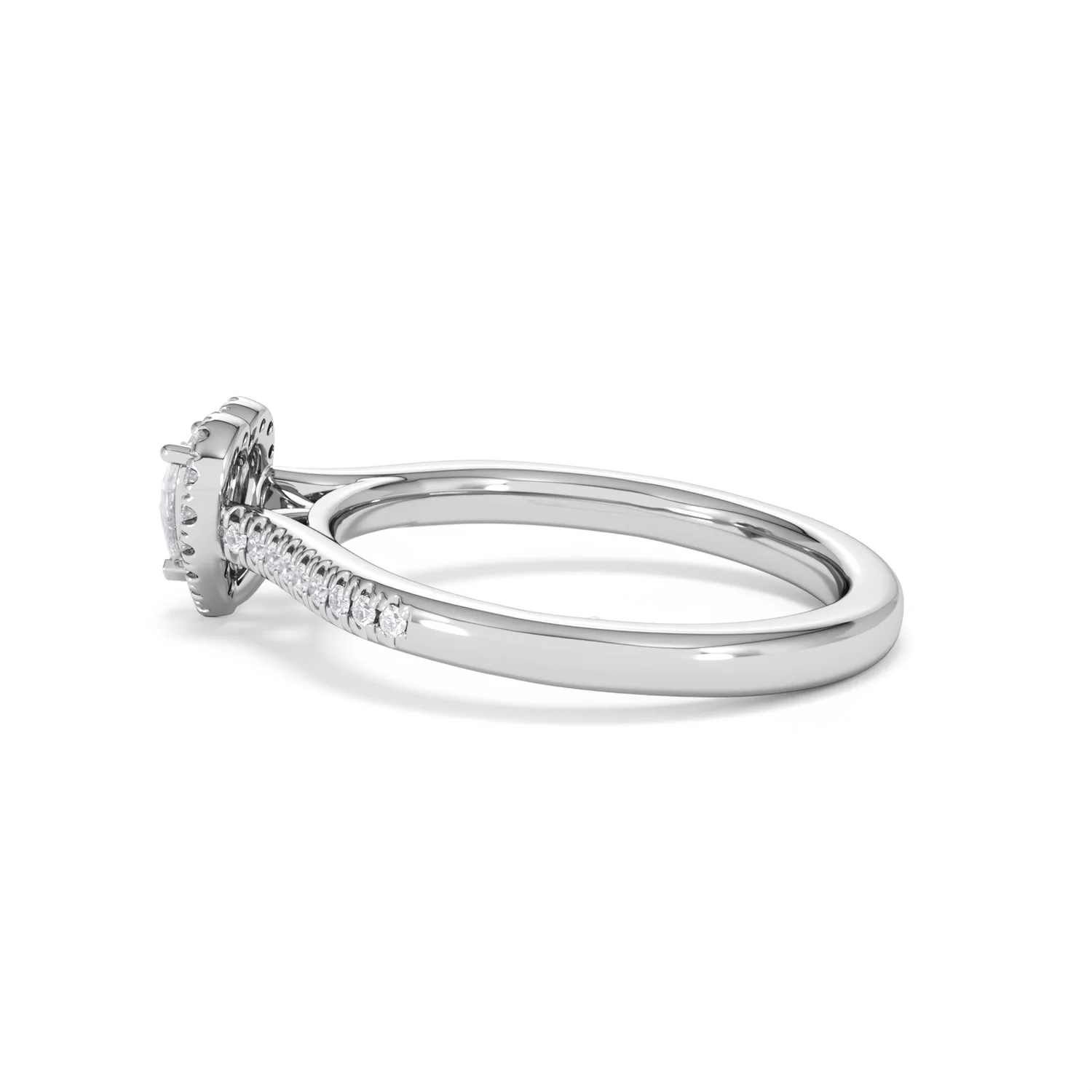 Lumia Heart Cut Lab Diamond Halo Ring 0.50ct F/VS in 925 Silver - Image 66