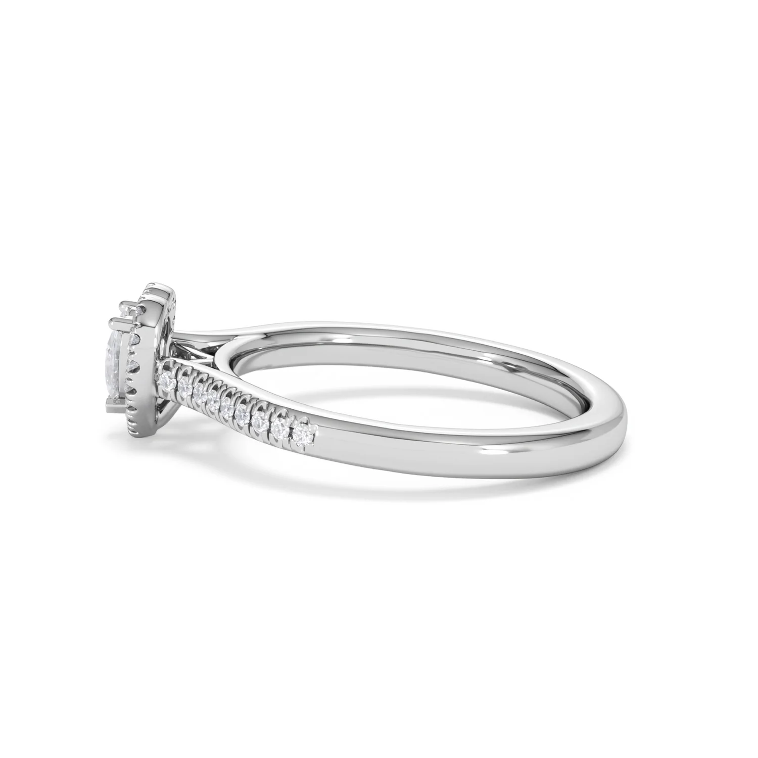 Lumia Heart Cut Lab Diamond Halo Ring 0.50ct F/VS in 925 Silver - Image 68
