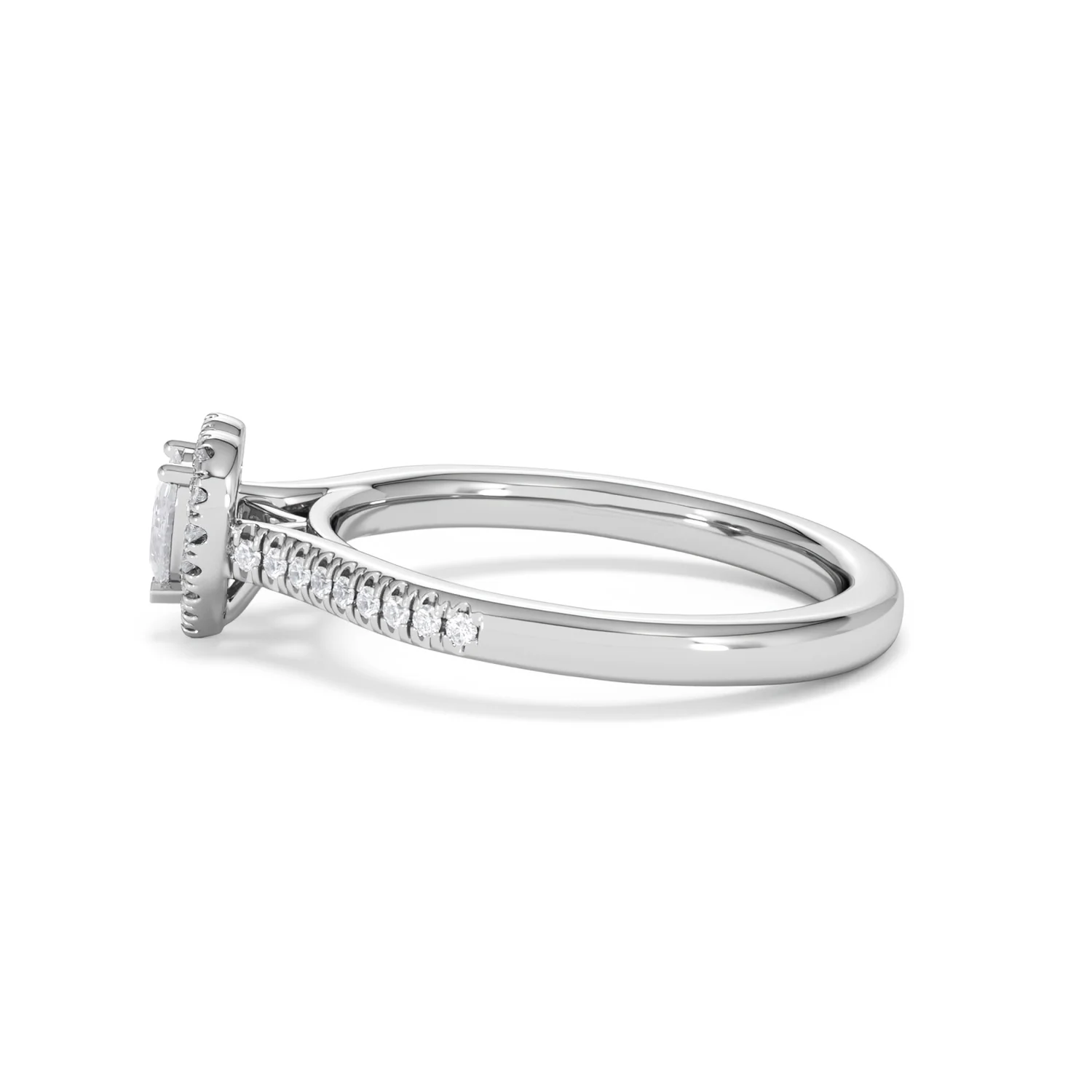 Lumia Heart Cut Lab Diamond Halo Ring 0.50ct F/VS in 925 Silver - Image 69