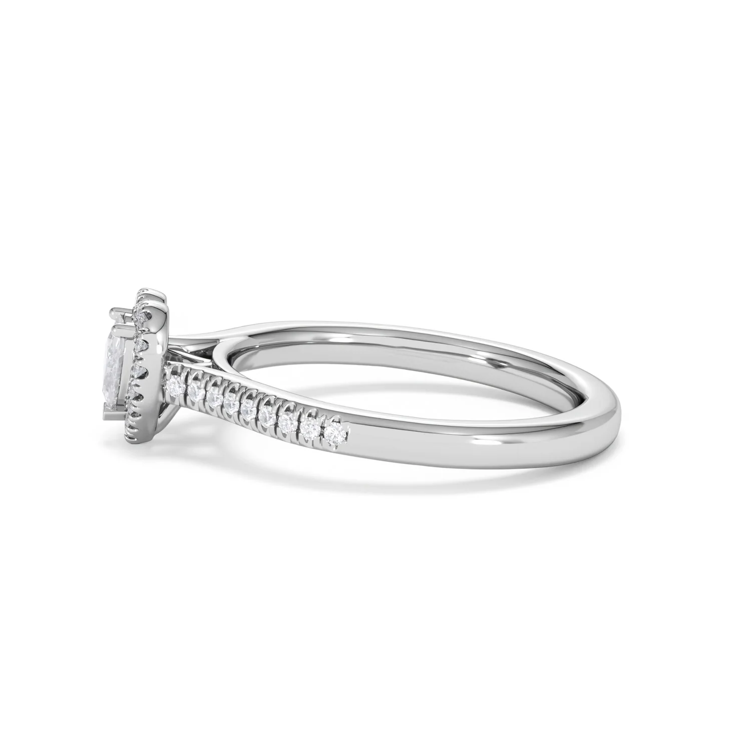 Lumia Heart Cut Lab Diamond Halo Ring 0.50ct F/VS in 925 Silver - Image 70