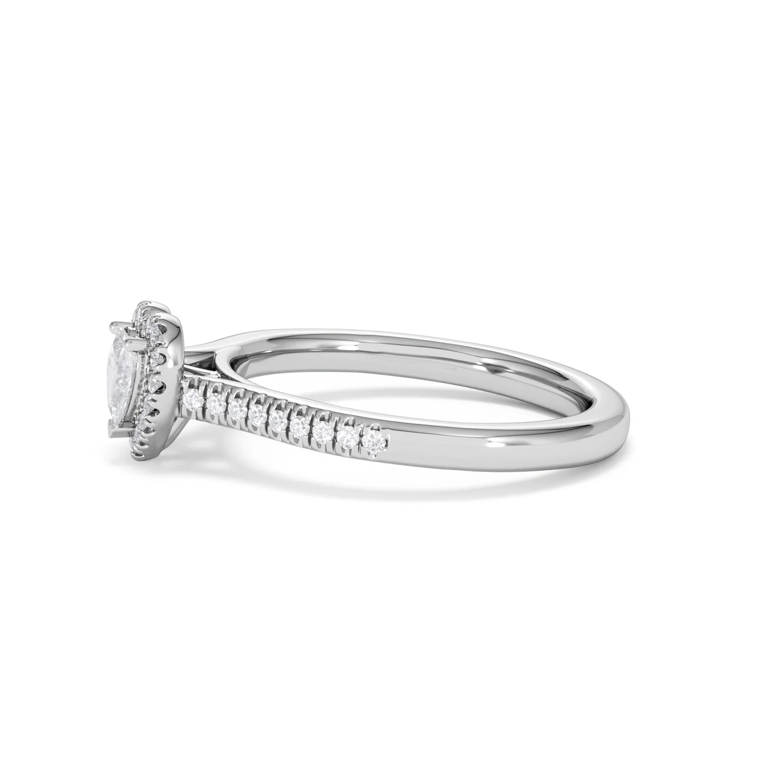 Lumia Heart Cut Lab Diamond Halo Ring 0.50ct F/VS in 925 Silver - Image 72