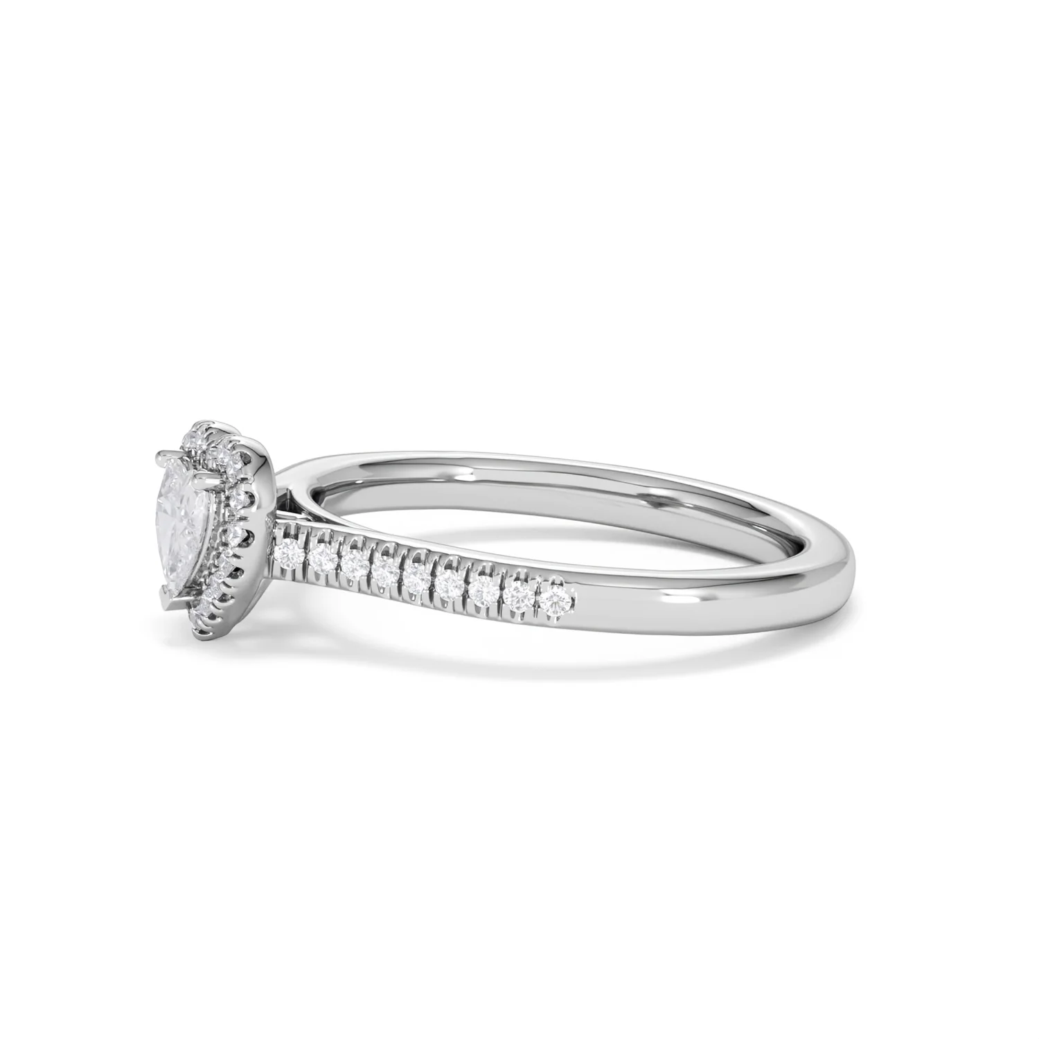 Lumia Heart Cut Lab Diamond Halo Ring 0.50ct F/VS in 925 Silver - Image 74