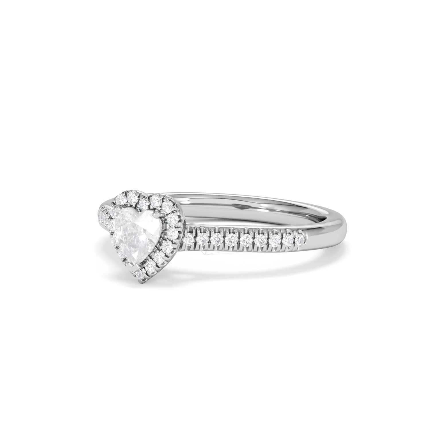Lumia Heart Cut Lab Diamond Halo Ring 0.50ct F/VS in 925 Silver - Image 82