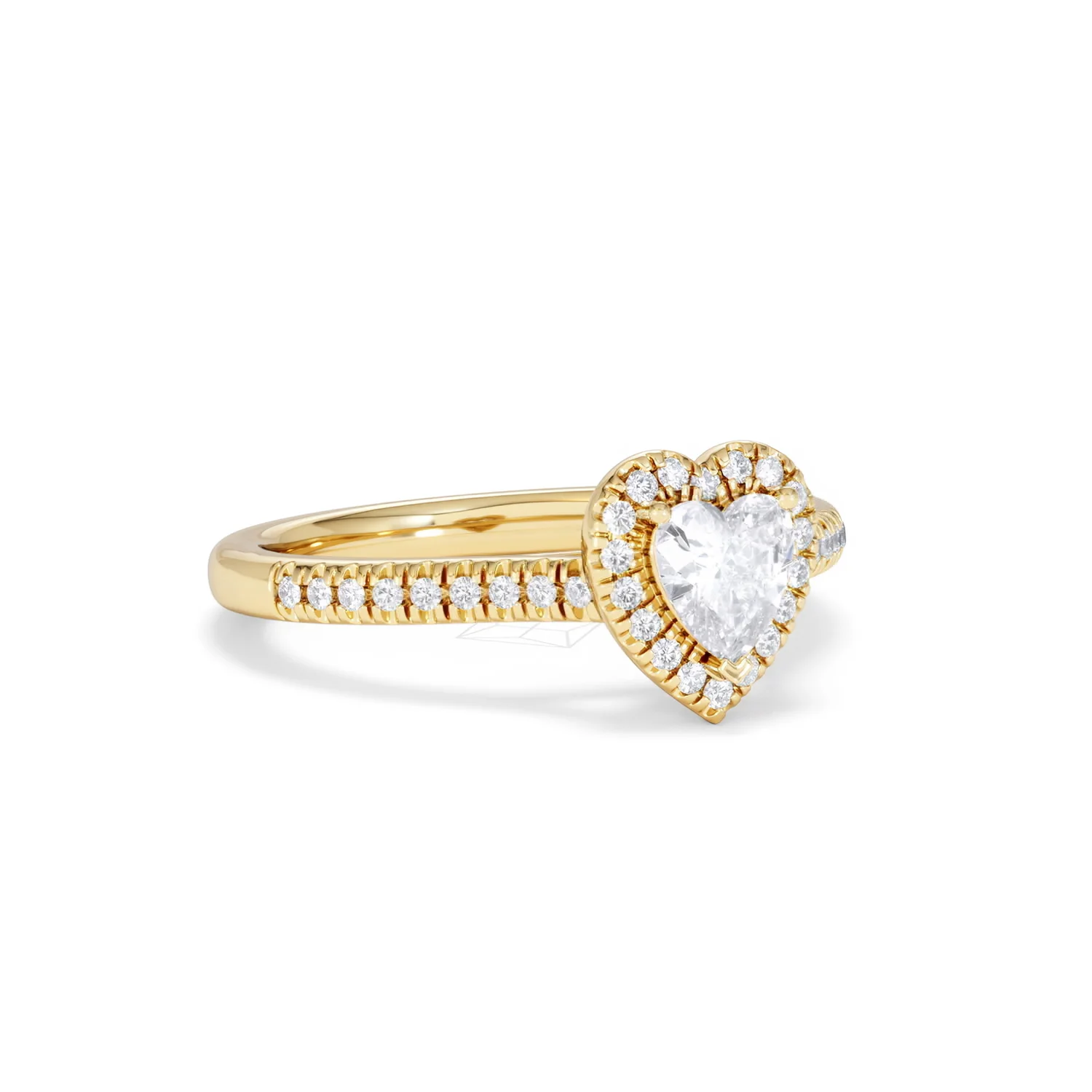 Lumia Heart Cut Lab Diamond Halo Ring 0.70ct F/VS in 9K Gold - Image 15
