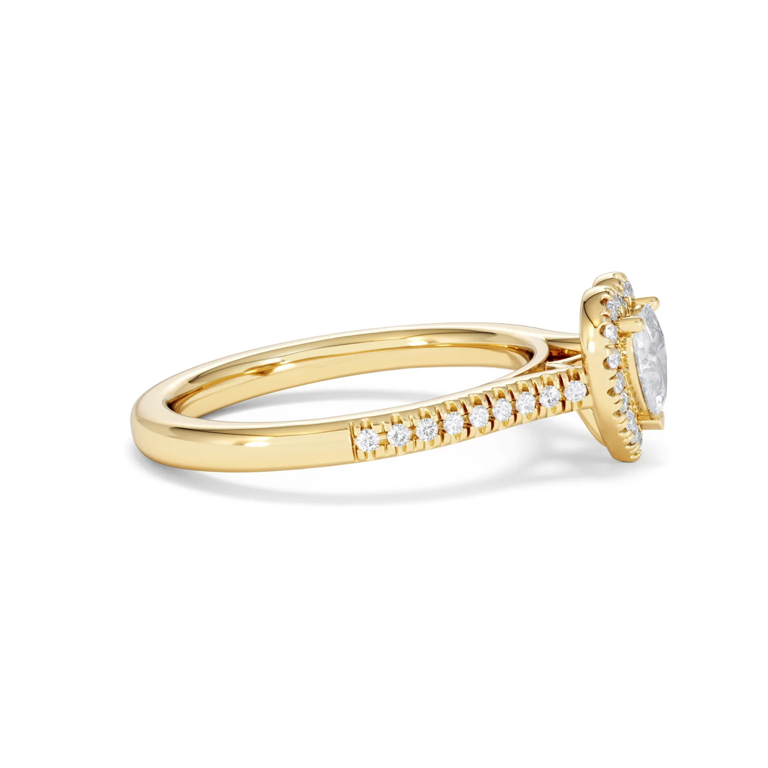 Lumia Heart Cut Lab Diamond Halo Ring 0.70ct F/VS in 9K Gold - Image 26