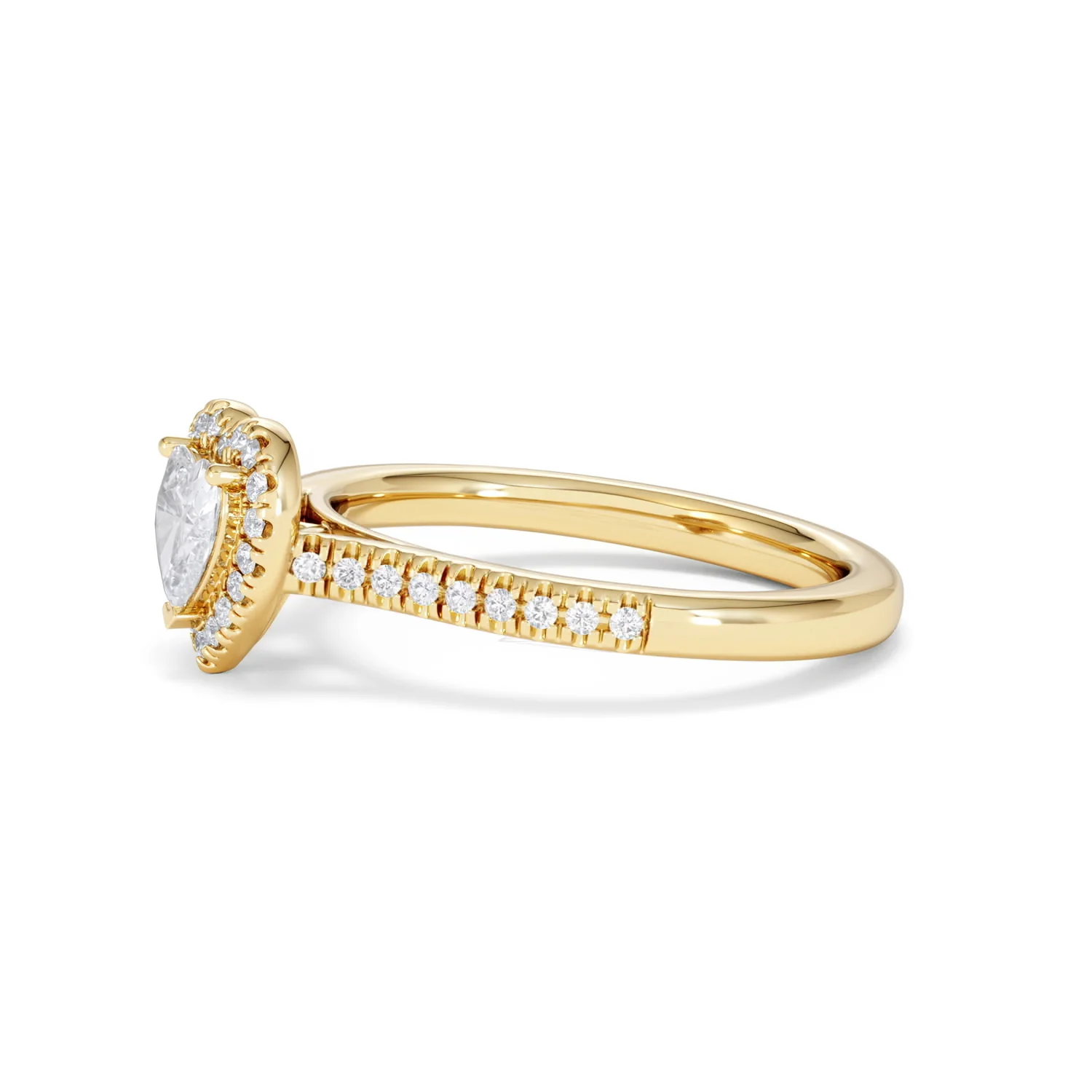 Lumia Heart Cut Lab Diamond Halo Ring 0.70ct F/VS in 9K Gold - Image 74