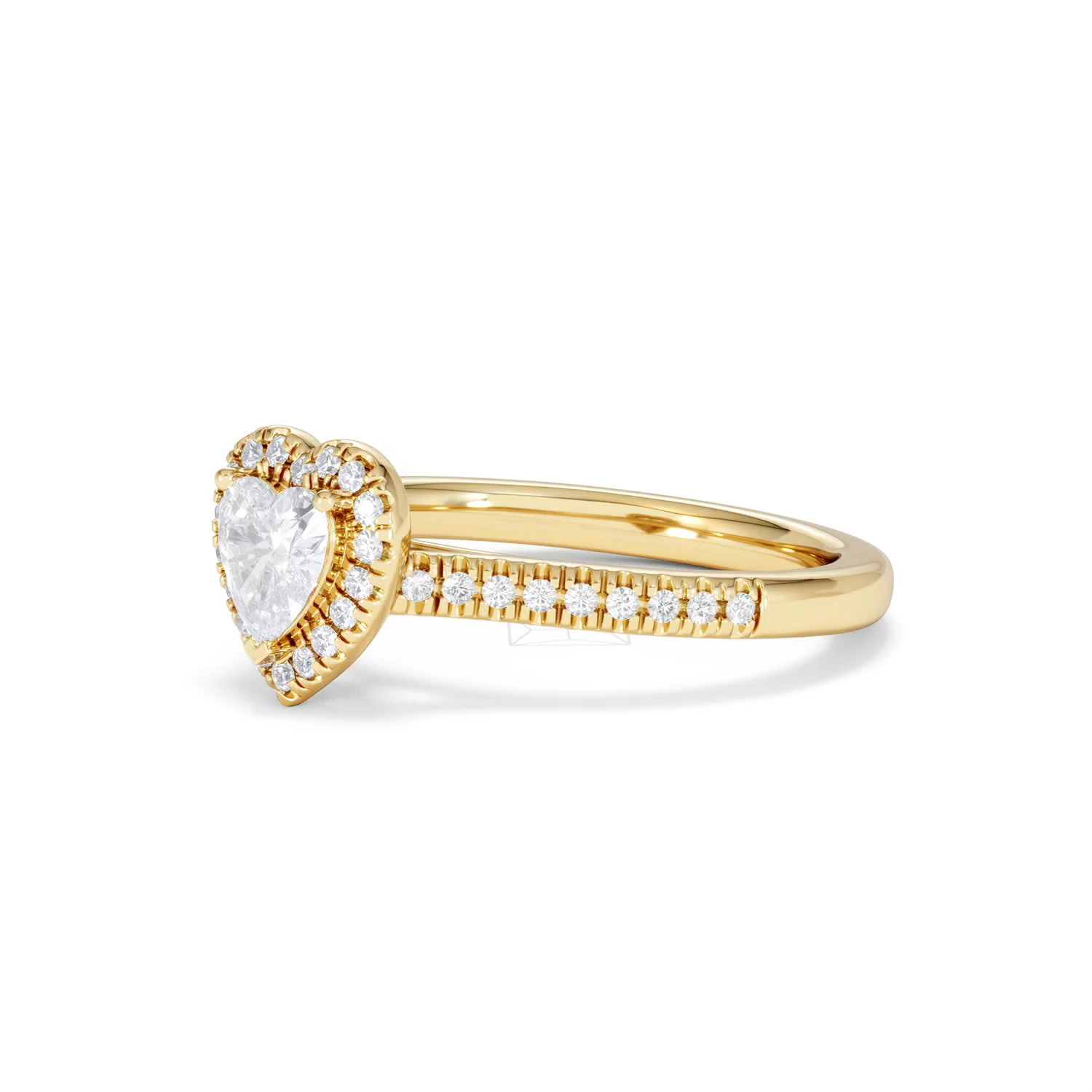 Lumia Heart Cut Lab Diamond Halo Ring 0.70ct F/VS in 9K Gold - Image 79