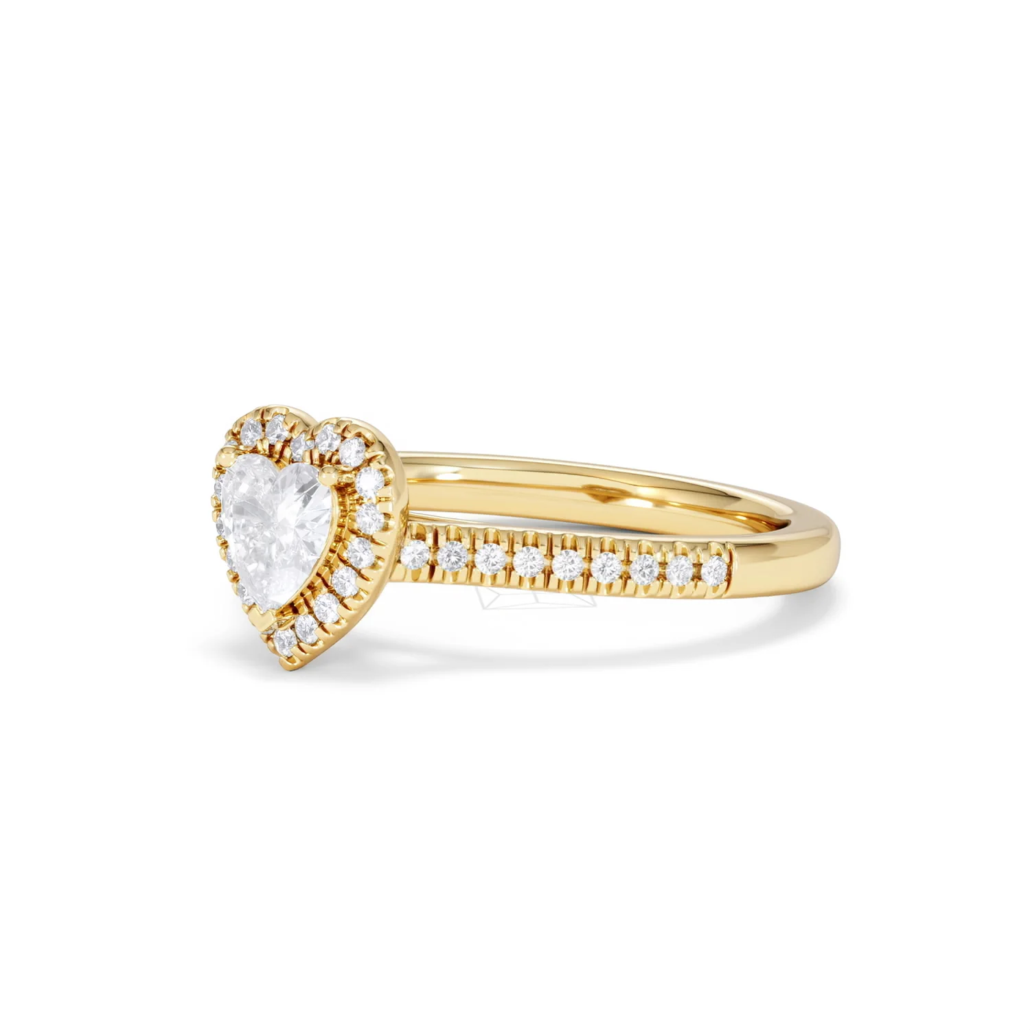 Lumia Heart Cut Lab Diamond Halo Ring 0.70ct F/VS in 9K Gold - Image 80