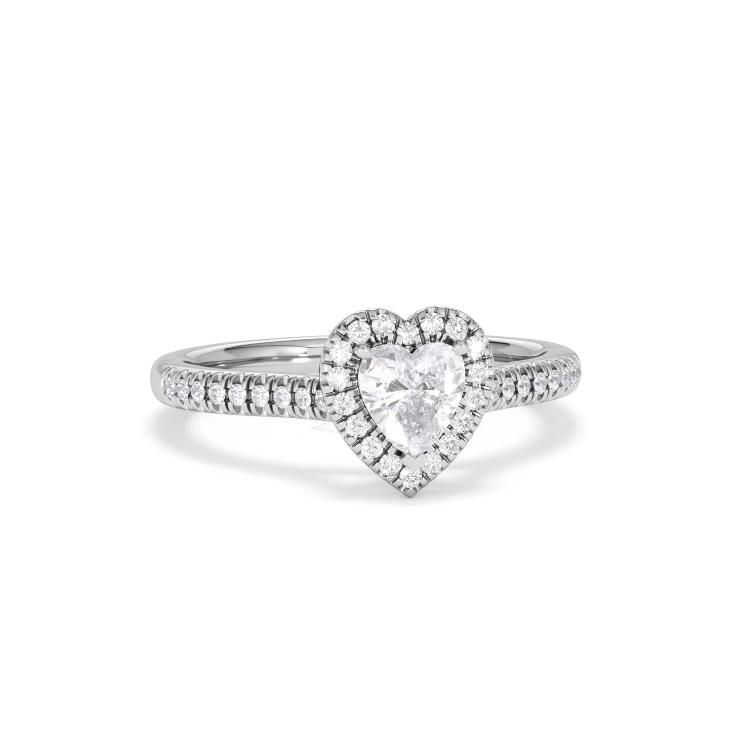 Lumia Heart Cut Lab Diamond Halo Ring 0.70ct F/VS in 9K White Gold - Image 13