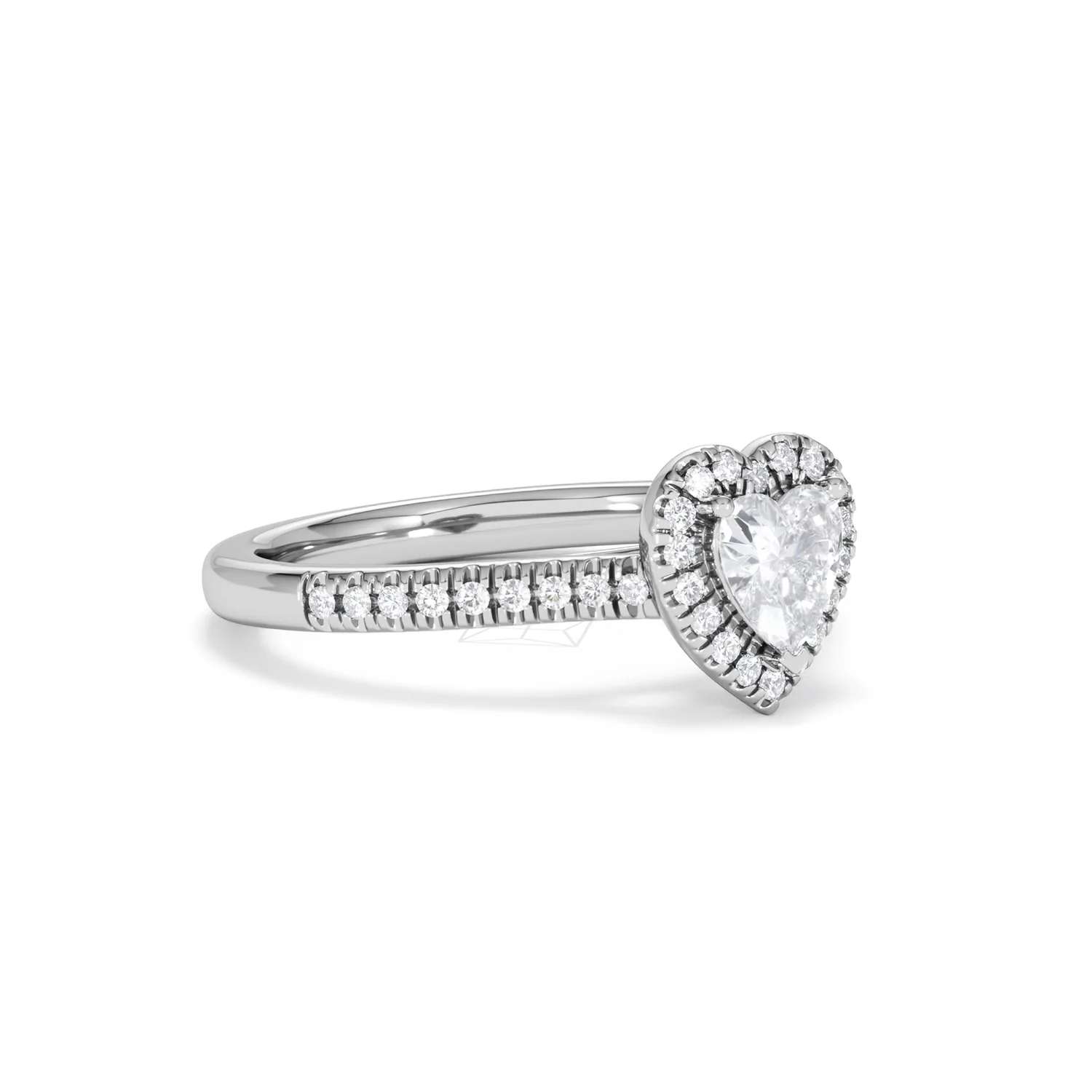 Lumia Heart Cut Lab Diamond Halo Ring 0.70ct F/VS in 9K White Gold - Image 19