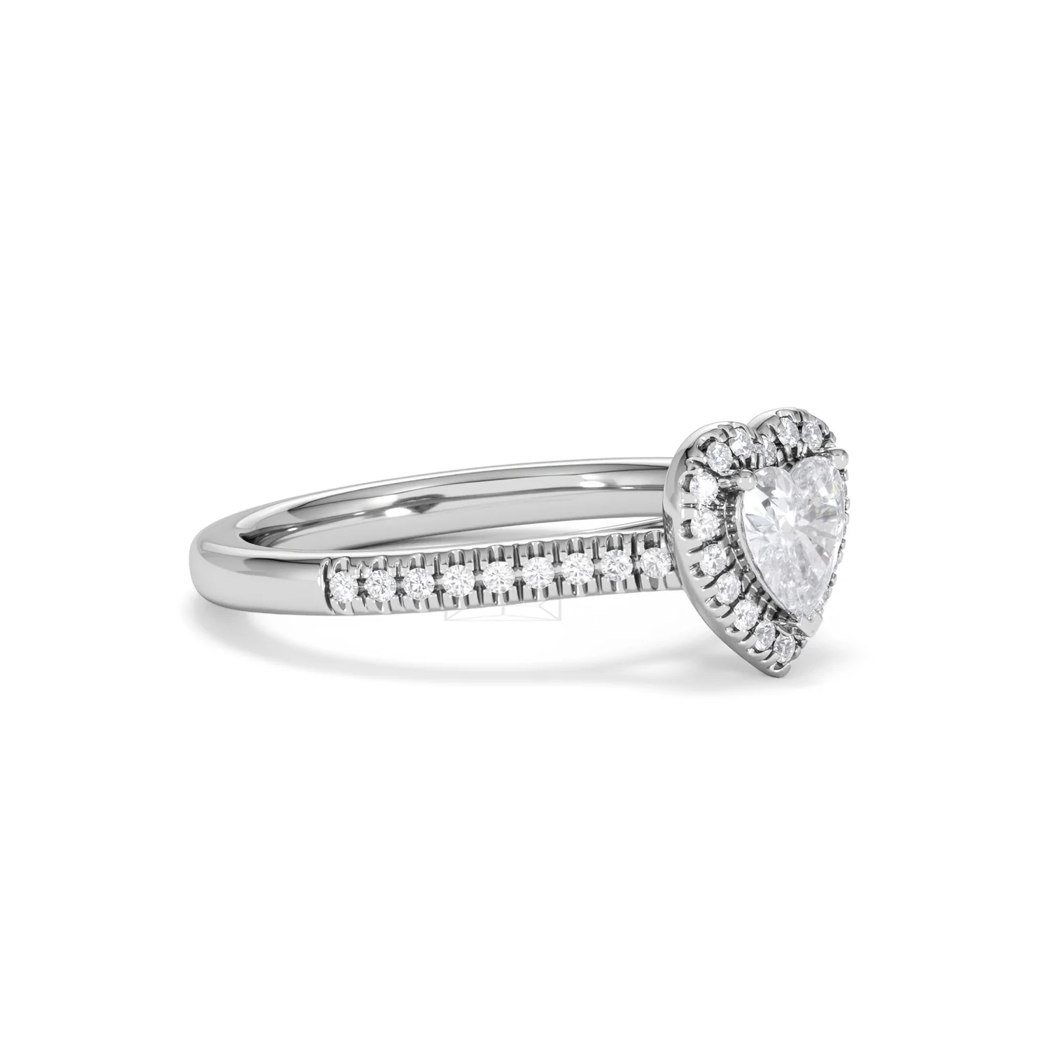 Lumia Heart Cut Lab Diamond Halo Ring 0.70ct F/VS in 9K White Gold - Image 21