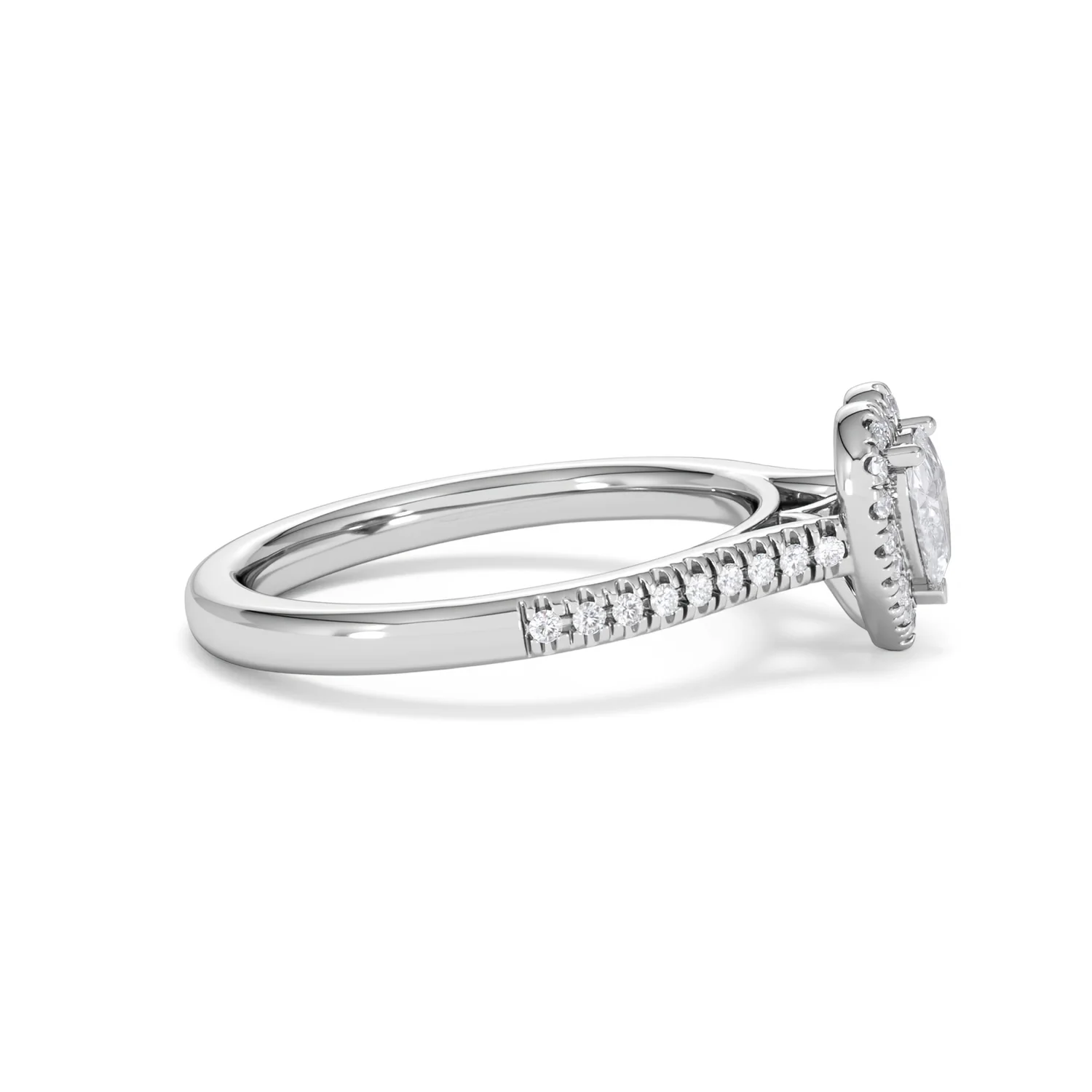Lumia Heart Cut Lab Diamond Halo Ring 0.70ct F/VS in 9K White Gold - Image 29