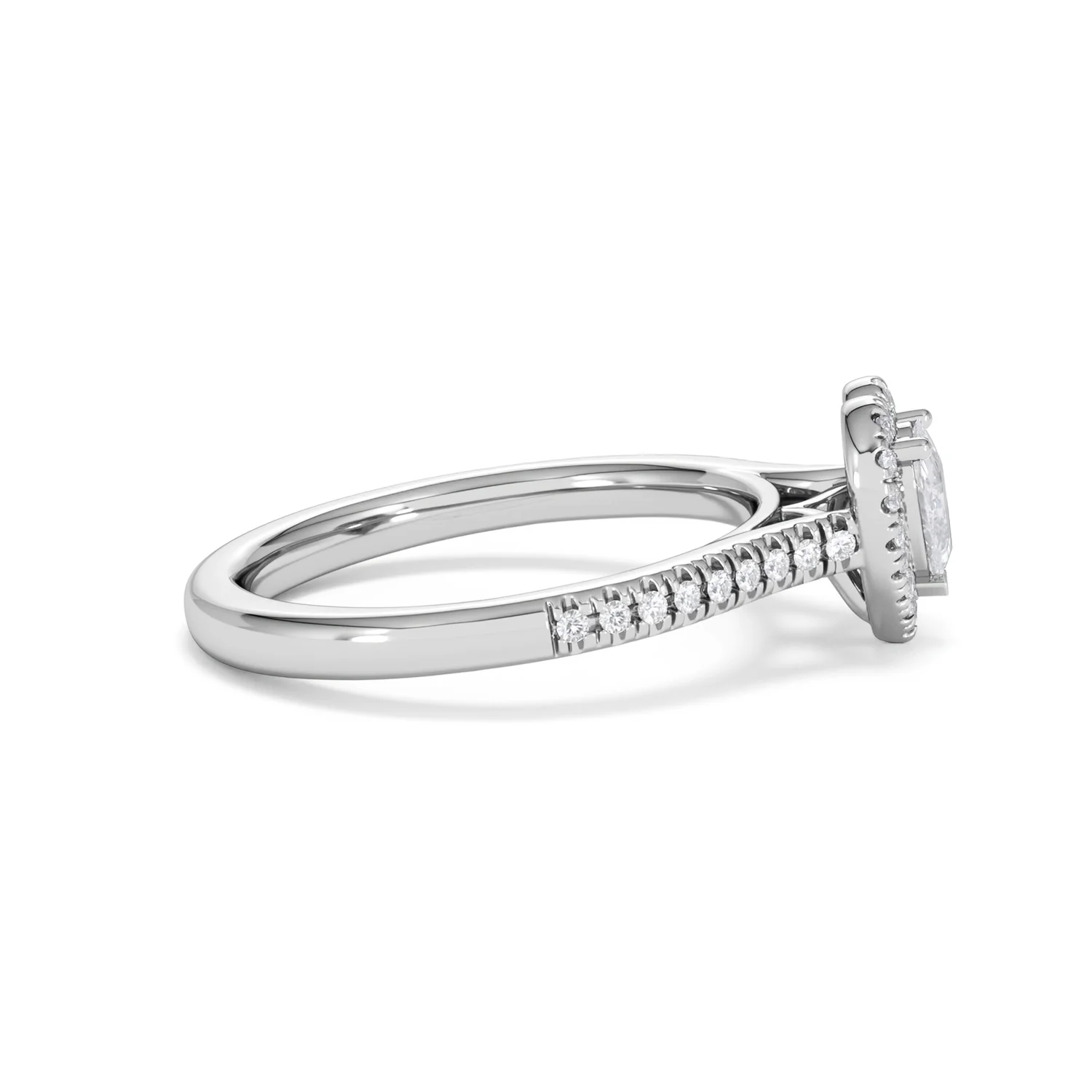 Lumia Heart Cut Lab Diamond Halo Ring 0.70ct F/VS in 9K White Gold - Image 30
