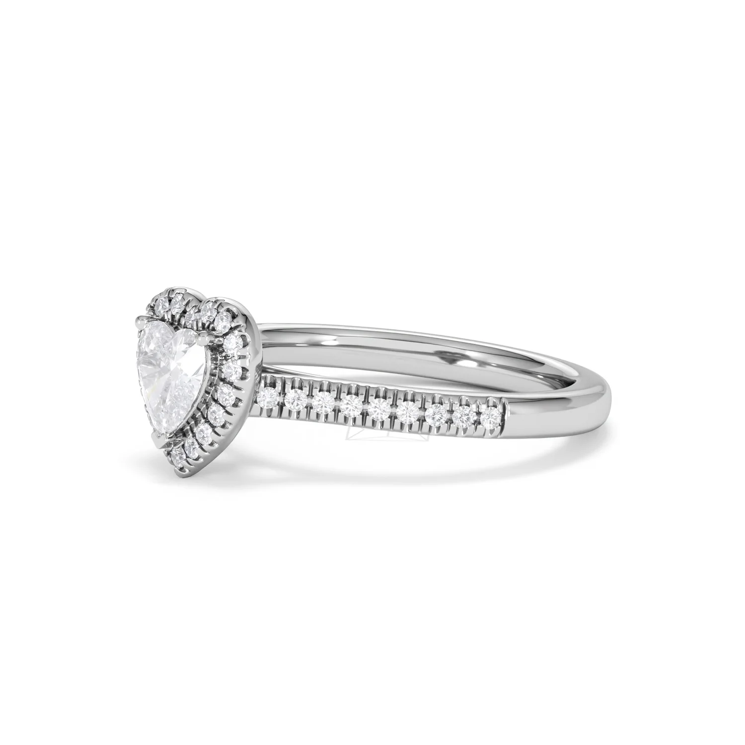Lumia Heart Cut Lab Diamond Halo Ring 0.70ct F/VS in 9K White Gold - Image 80