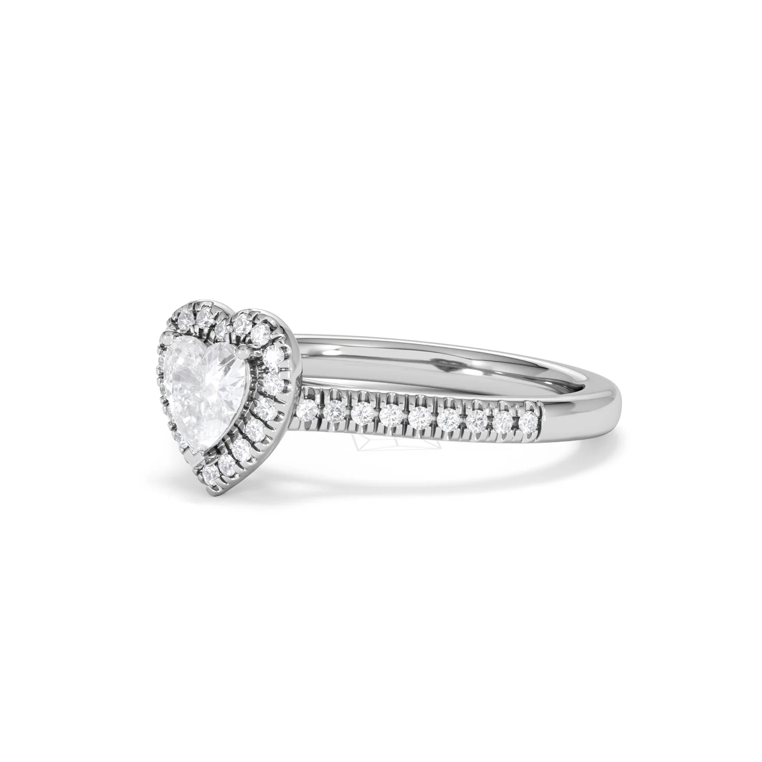 Lumia Heart Cut Lab Diamond Halo Ring 0.70ct F/VS in 9K White Gold - Image 82