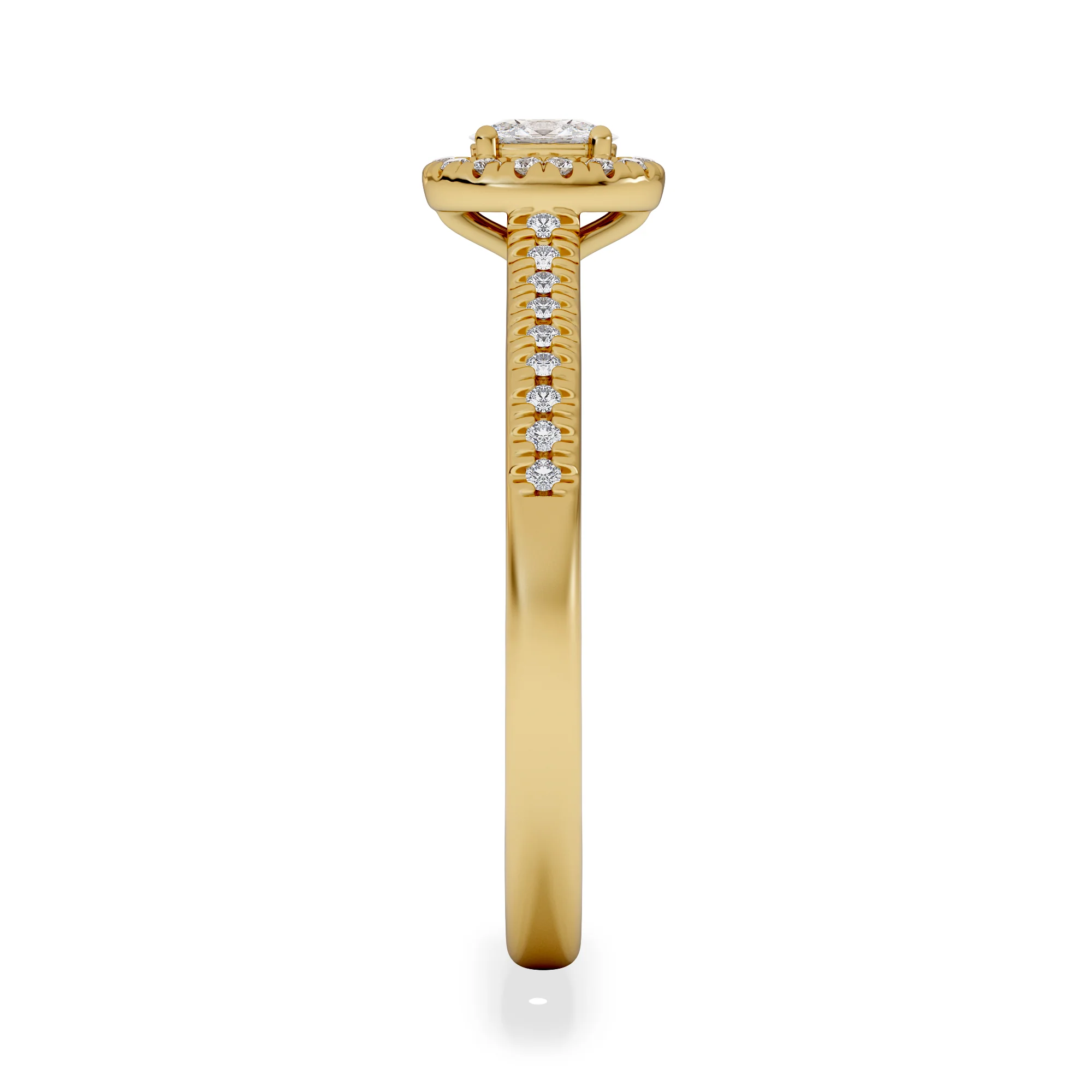 Lumia Oval Cut Lab Diamond Halo Ring 0.33ct F/VS in 18K Gold Vermeil - Image 5