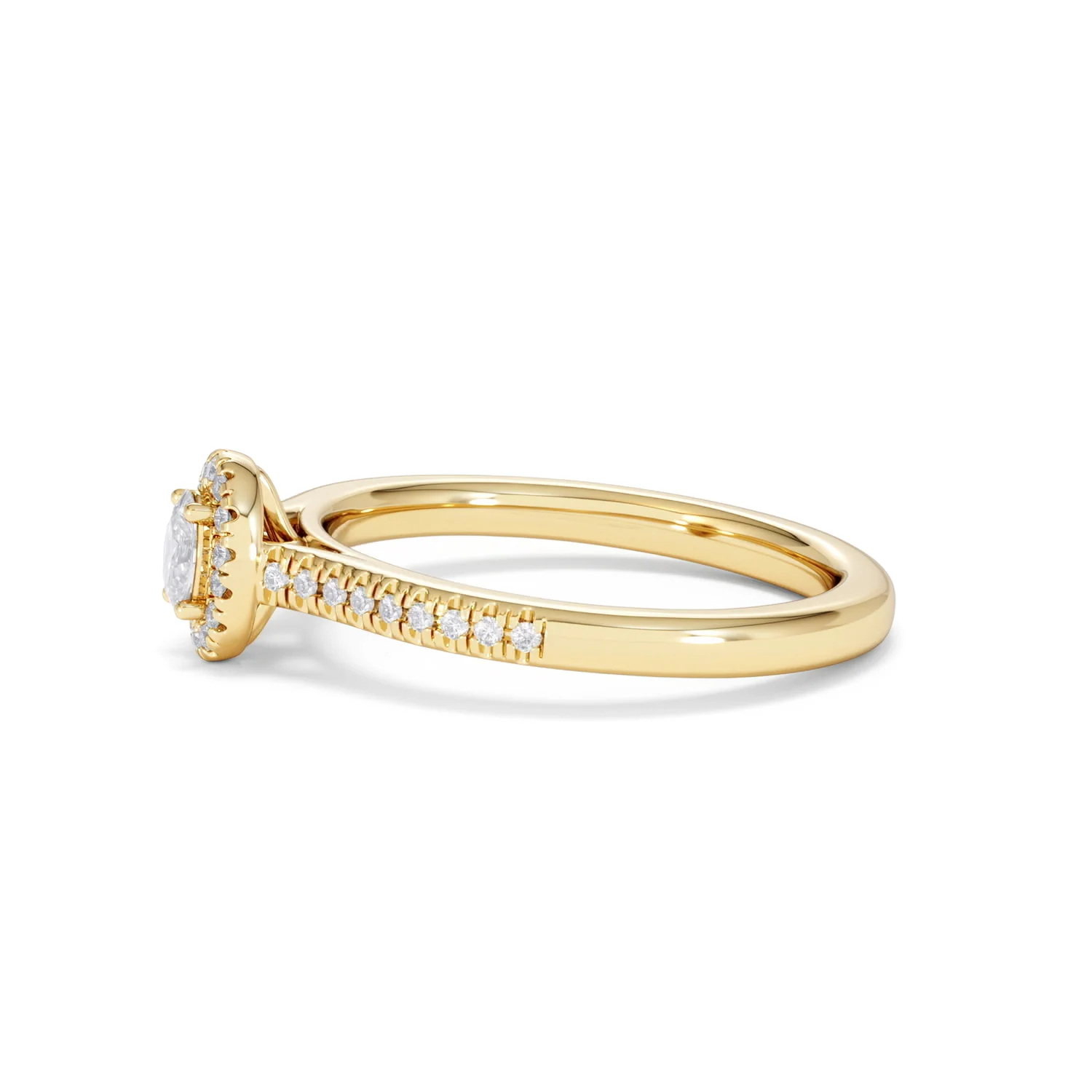Lumia Oval Cut Lab Diamond Halo Ring 0.33ct F/VS in 18K Gold Vermeil - Image 73