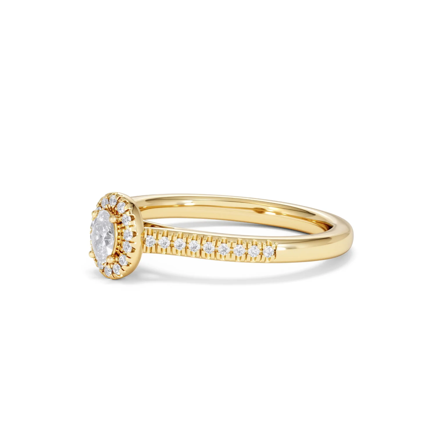 Lumia Oval Cut Lab Diamond Halo Ring 0.33ct F/VS in 18K Gold Vermeil - Image 79