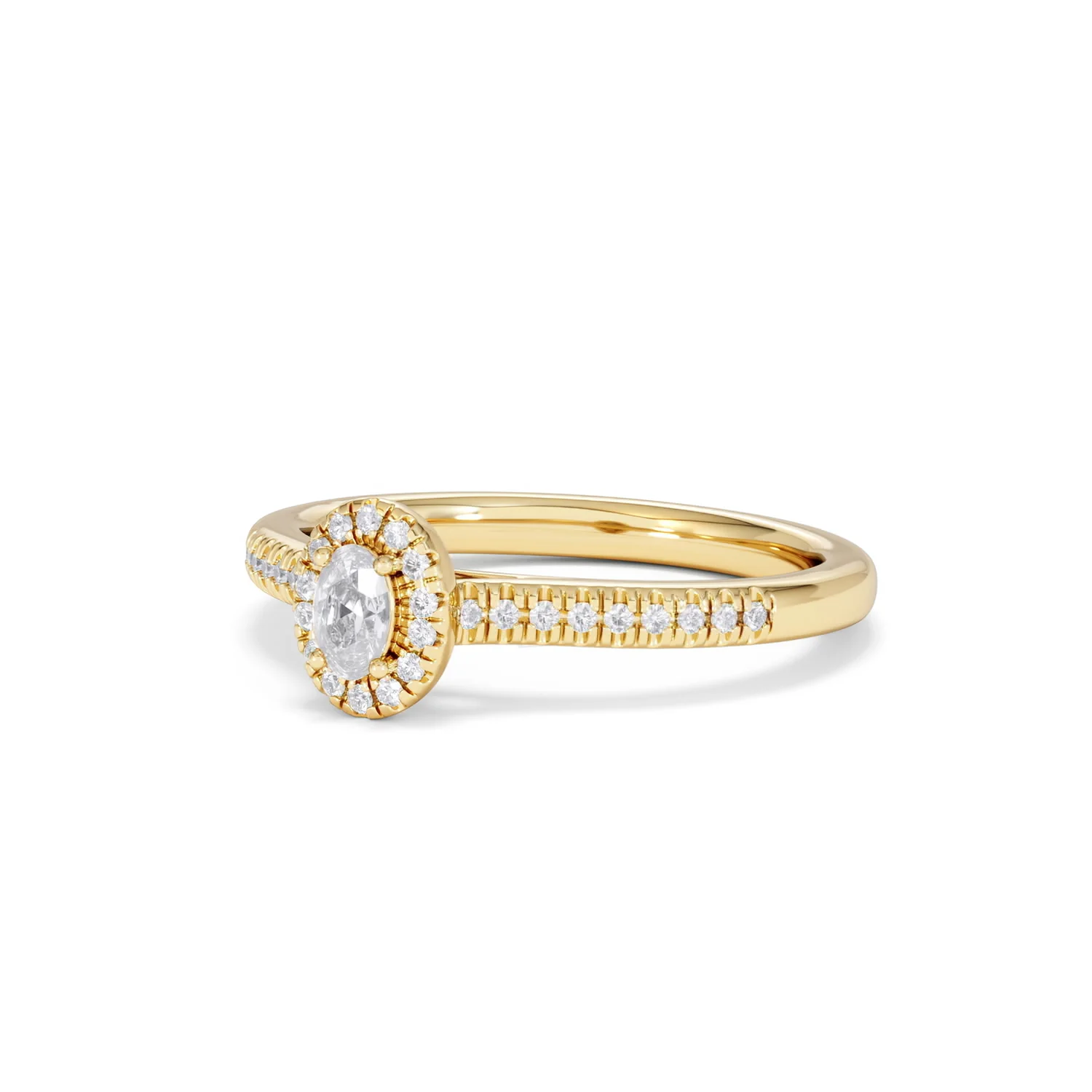 Lumia Oval Cut Lab Diamond Halo Ring 0.33ct F/VS in 18K Gold Vermeil - Image 83