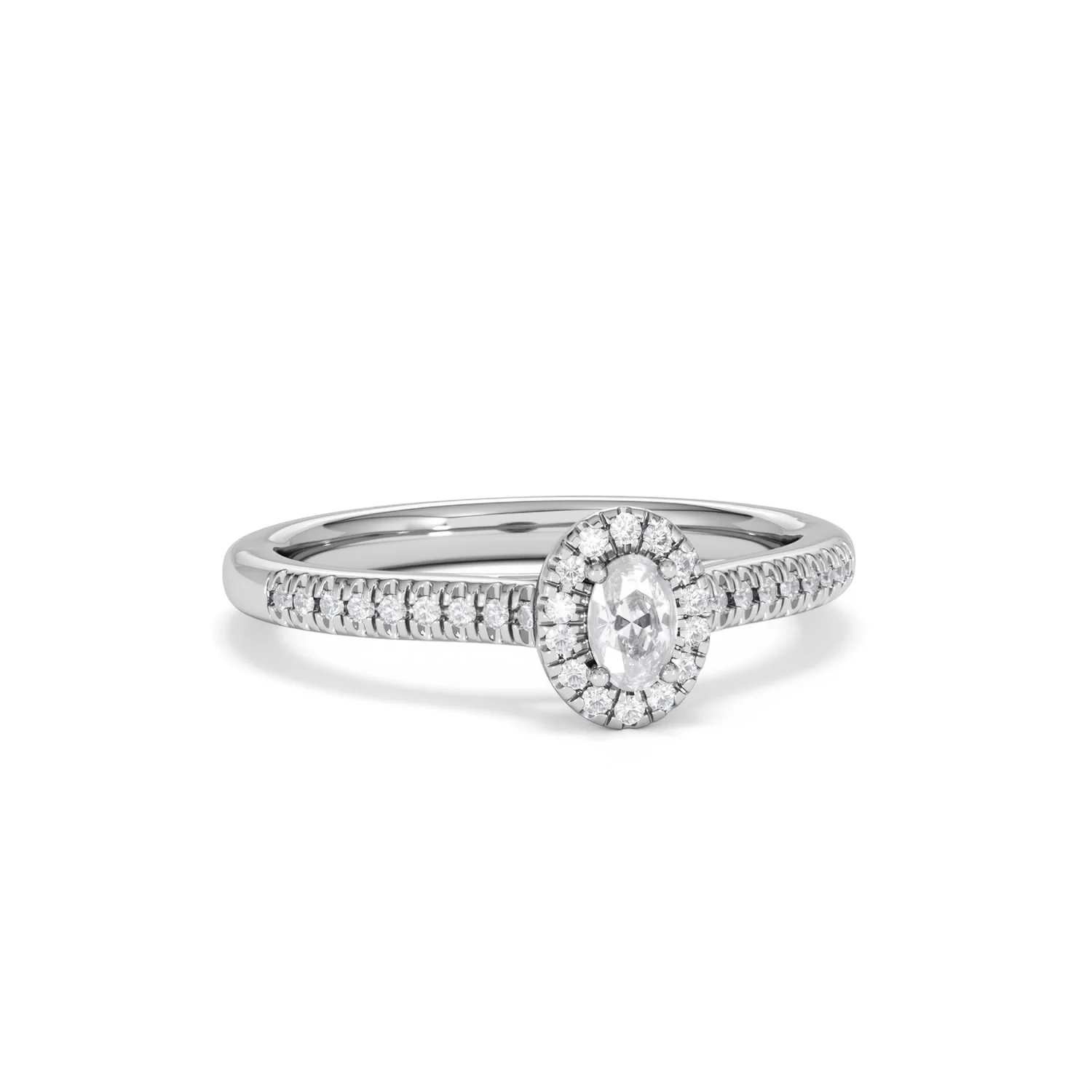 Lumia Oval Cut Lab Diamond Halo Ring 0.33ct F/VS in 925 Silver - Image 13