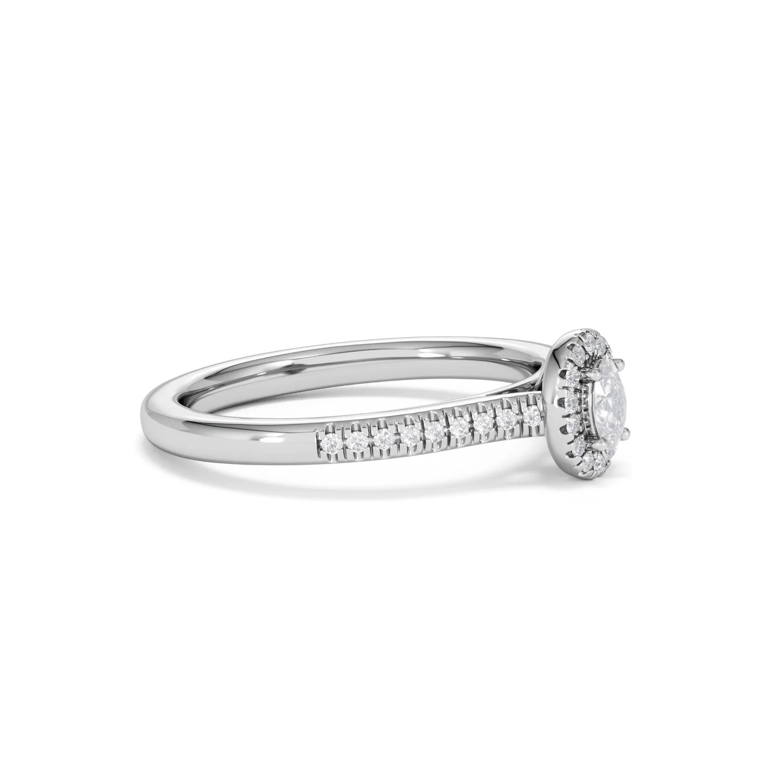 Lumia Oval Cut Lab Diamond Halo Ring 0.33ct F/VS in 925 Silver - Image 23