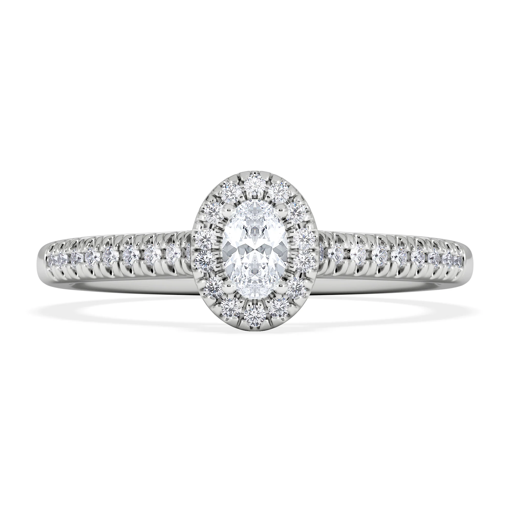 Lumia Oval Cut Lab Diamond Halo Ring 0.33ct F/VS in 925 Silver - Image 7