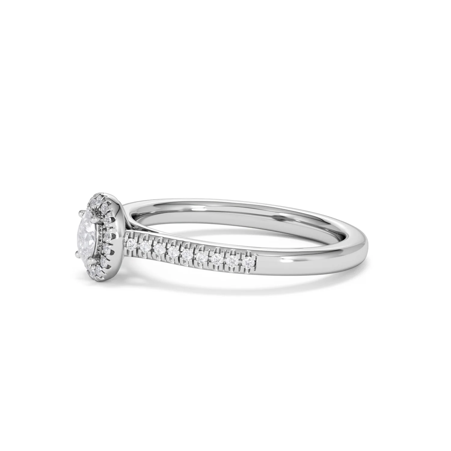 Lumia Oval Cut Lab Diamond Halo Ring 0.33ct F/VS in 925 Silver - Image 76