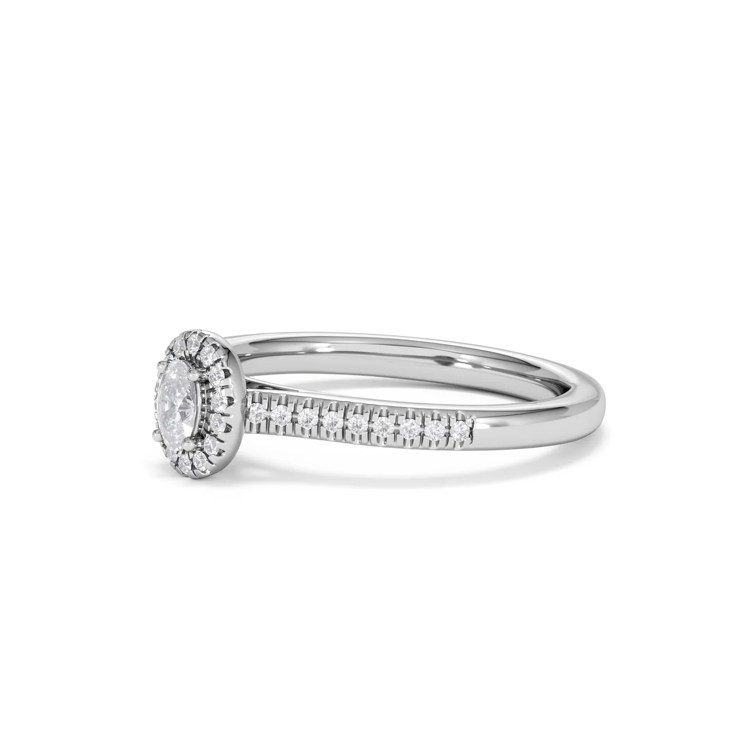 Lumia Oval Cut Lab Diamond Halo Ring 0.33ct F/VS in 925 Silver - Image 79