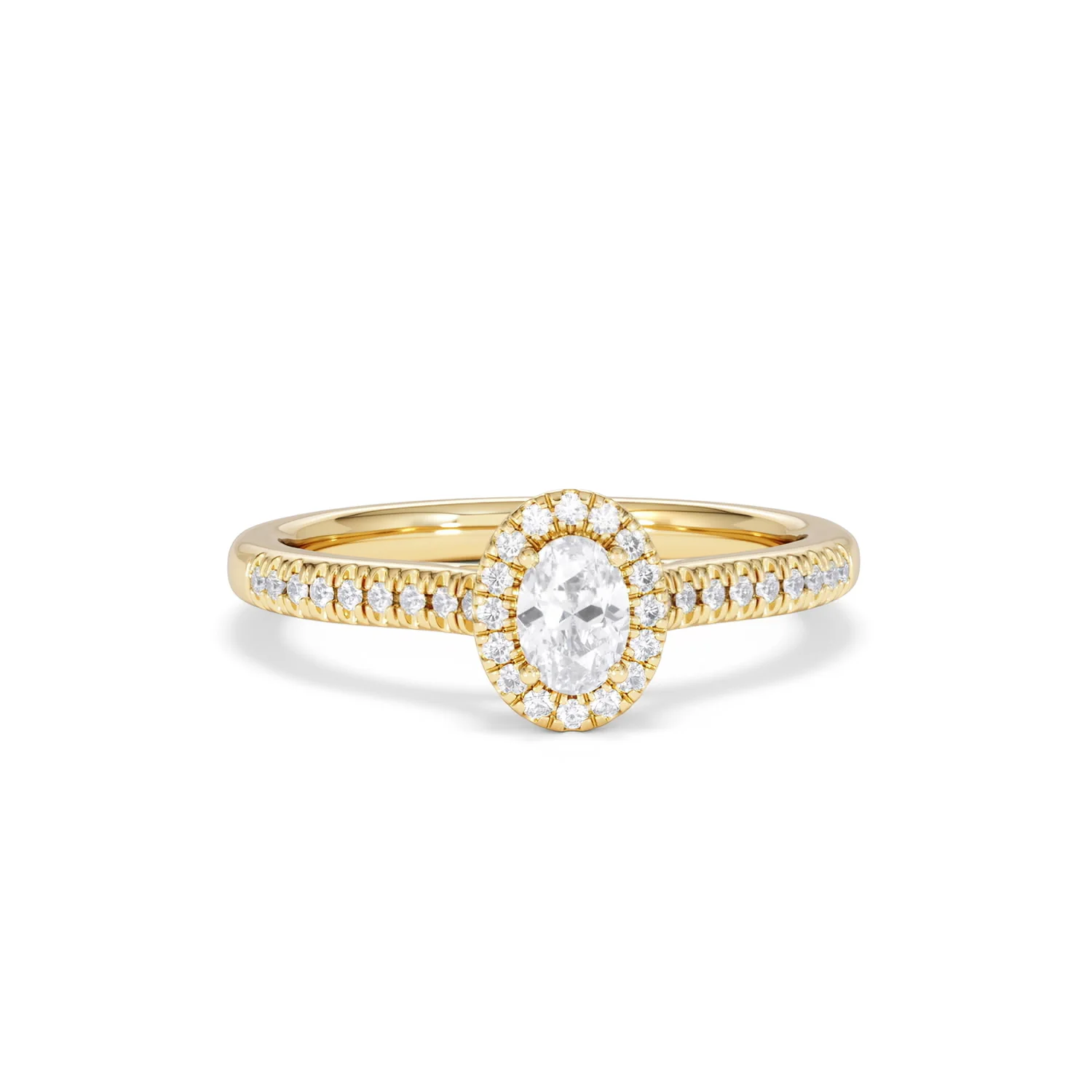 Lumia Oval Cut Lab Diamond Halo Ring 0.50ct F/VS in 18K Gold Vermeil - Image 11
