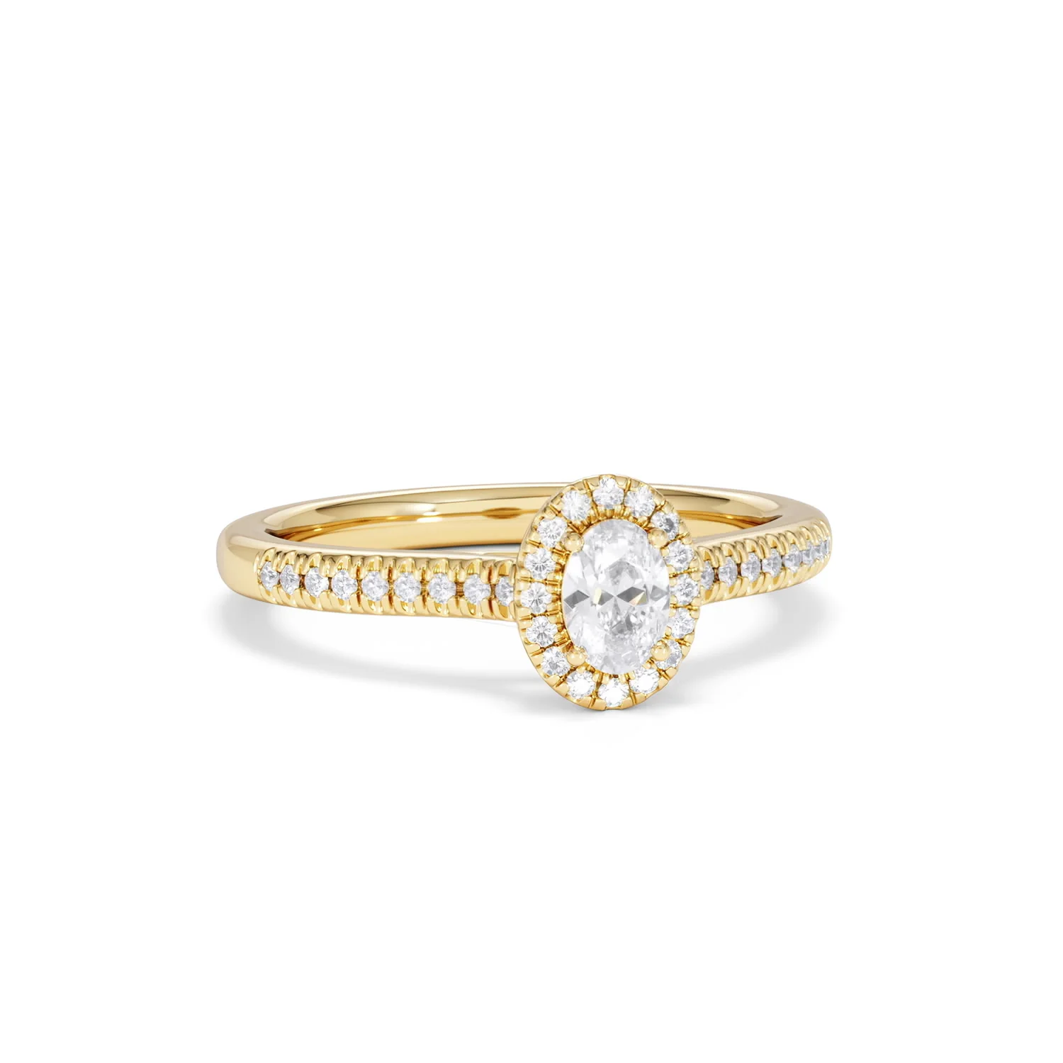 Lumia Oval Cut Lab Diamond Halo Ring 0.50ct F/VS in 18K Gold Vermeil - Image 13