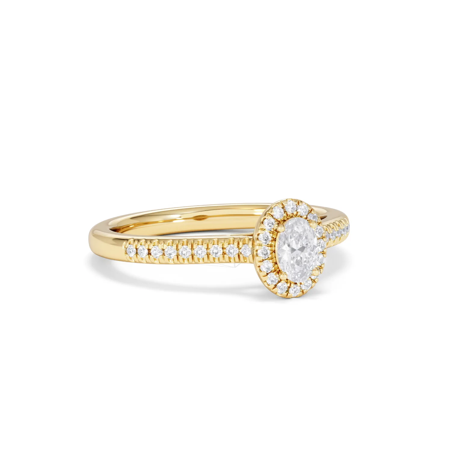 Lumia Oval Cut Lab Diamond Halo Ring 0.50ct F/VS in 18K Gold Vermeil - Image 16