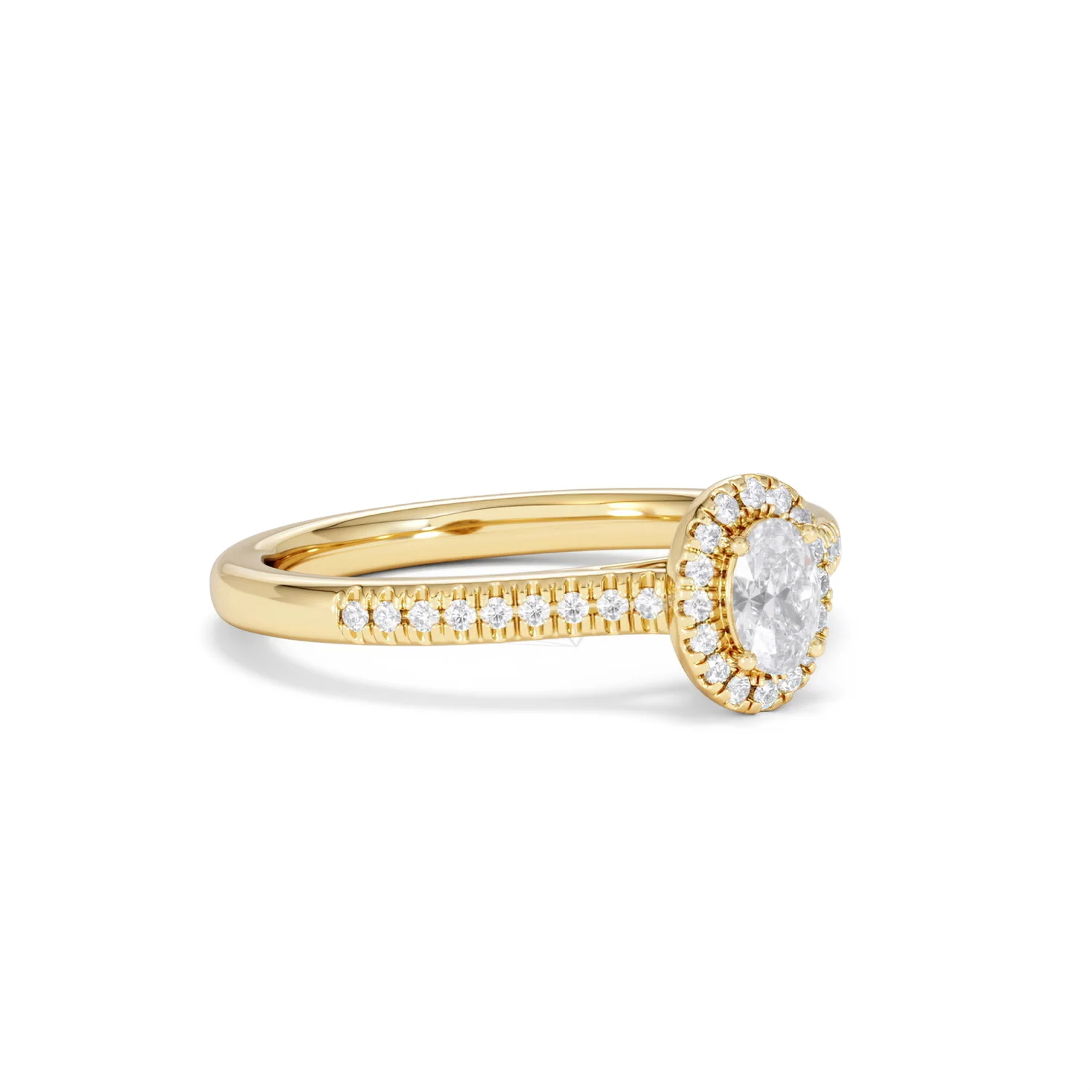 Lumia Oval Cut Lab Diamond Halo Ring 0.50ct F/VS in 18K Gold Vermeil - Image 18