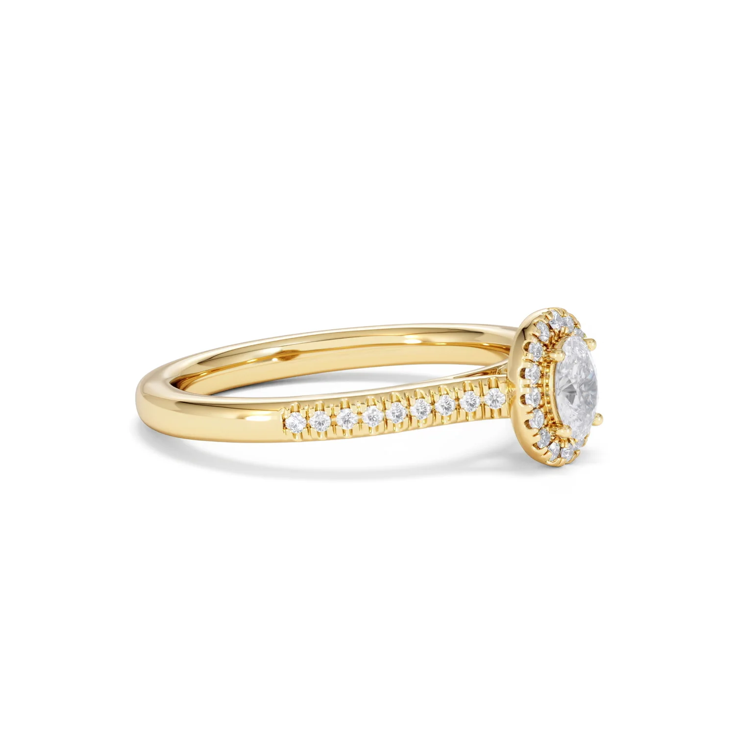 Lumia Oval Cut Lab Diamond Halo Ring 0.50ct F/VS in 18K Gold Vermeil - Image 22