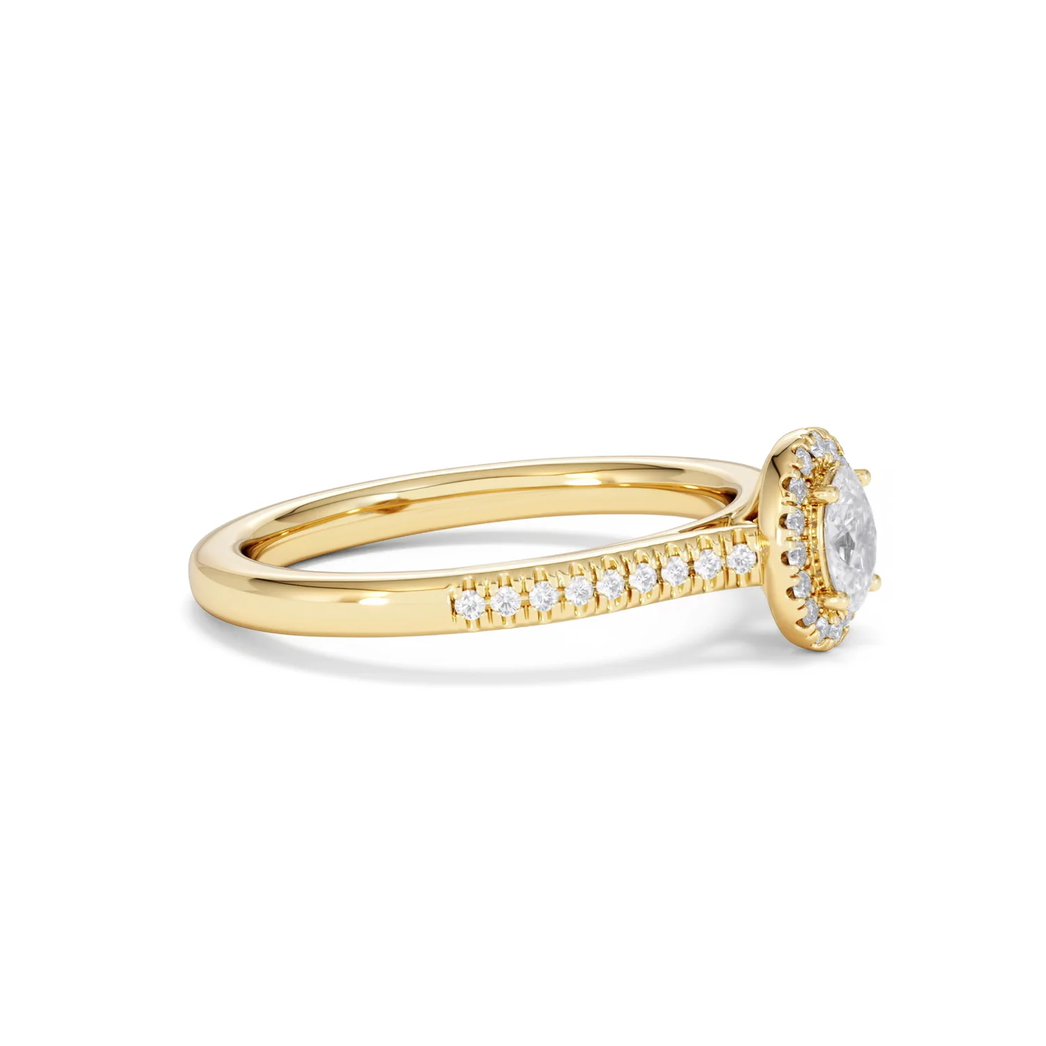 Lumia Oval Cut Lab Diamond Halo Ring 0.50ct F/VS in 18K Gold Vermeil - Image 24