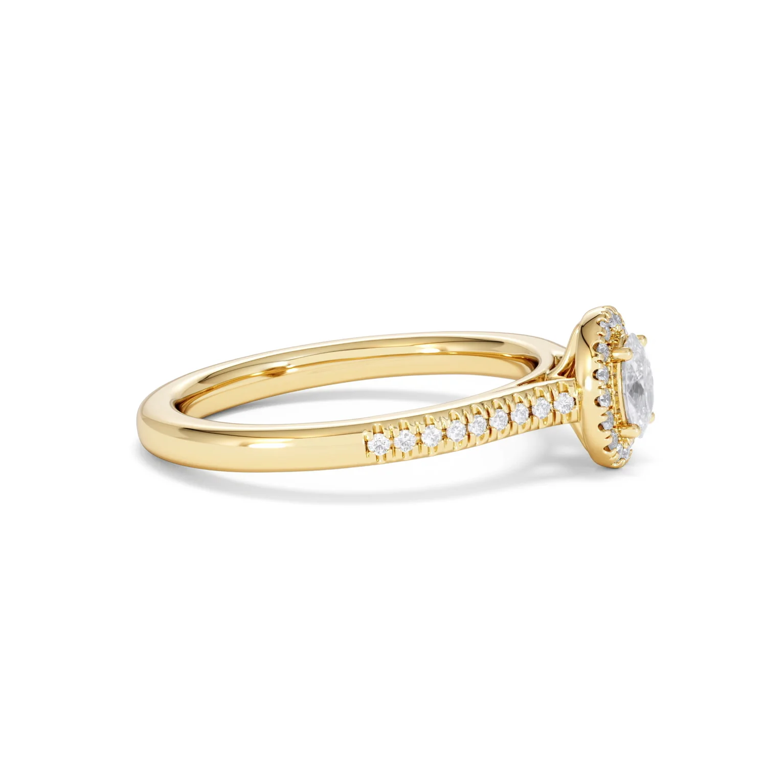 Lumia Oval Cut Lab Diamond Halo Ring 0.50ct F/VS in 18K Gold Vermeil - Image 26