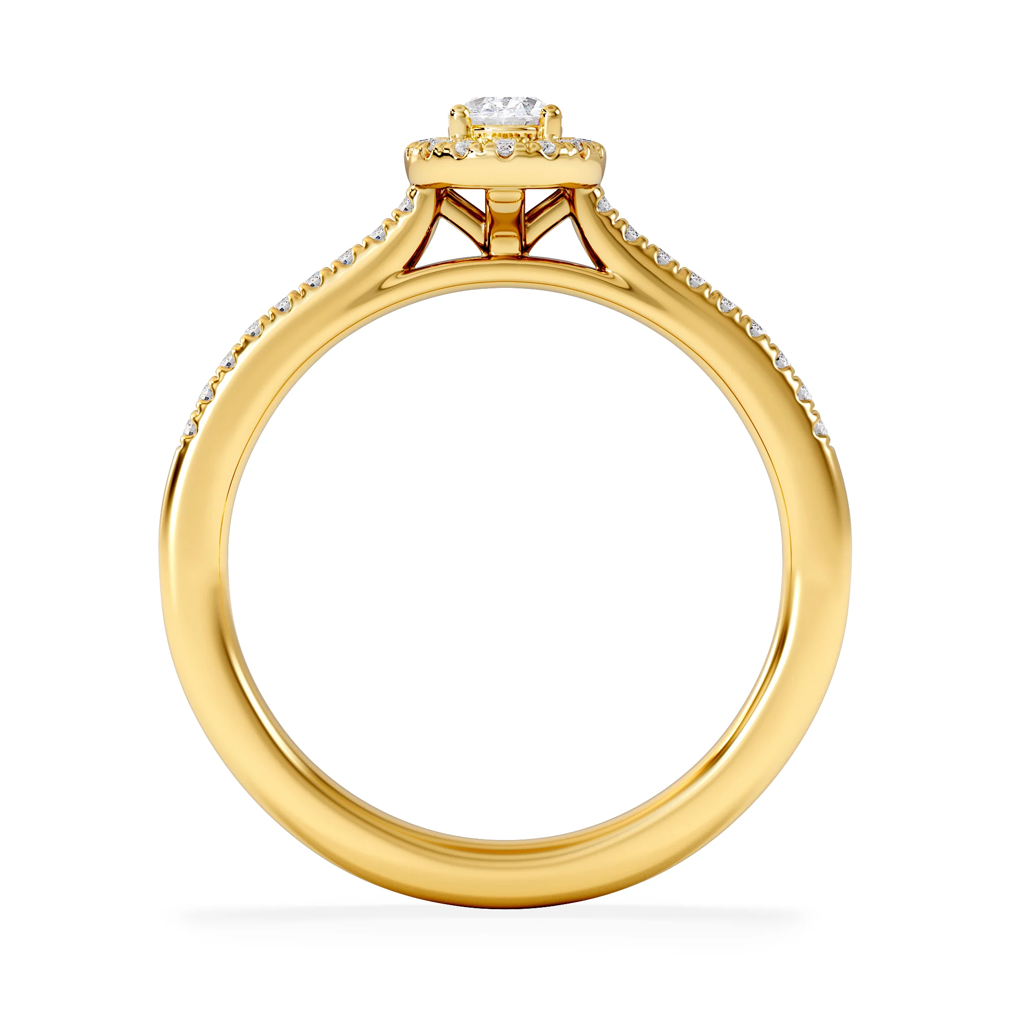 Lumia Oval Cut Lab Diamond Halo Ring 0.50ct F/VS in 18K Gold Vermeil - Image 3