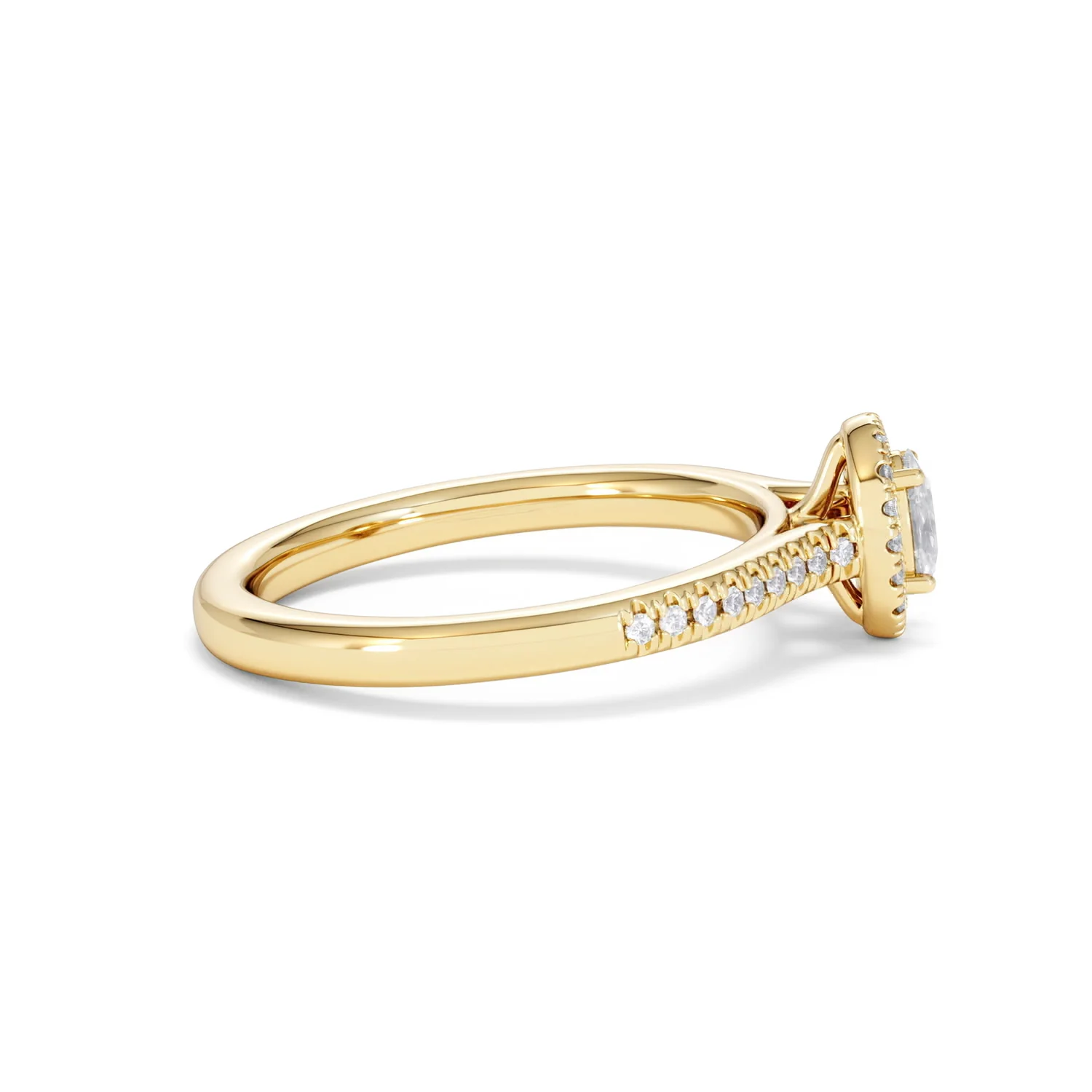Lumia Oval Cut Lab Diamond Halo Ring 0.50ct F/VS in 18K Gold Vermeil - Image 30