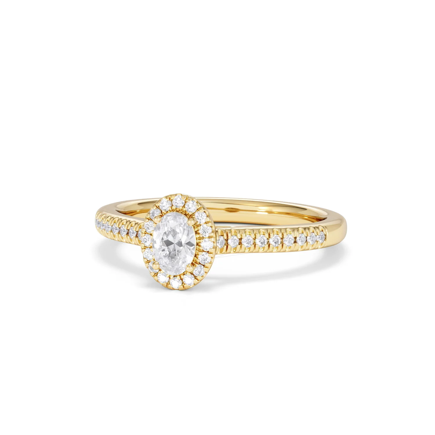 Lumia Oval Cut Lab Diamond Halo Ring 0.50ct F/VS in 18K Gold Vermeil - Image 86
