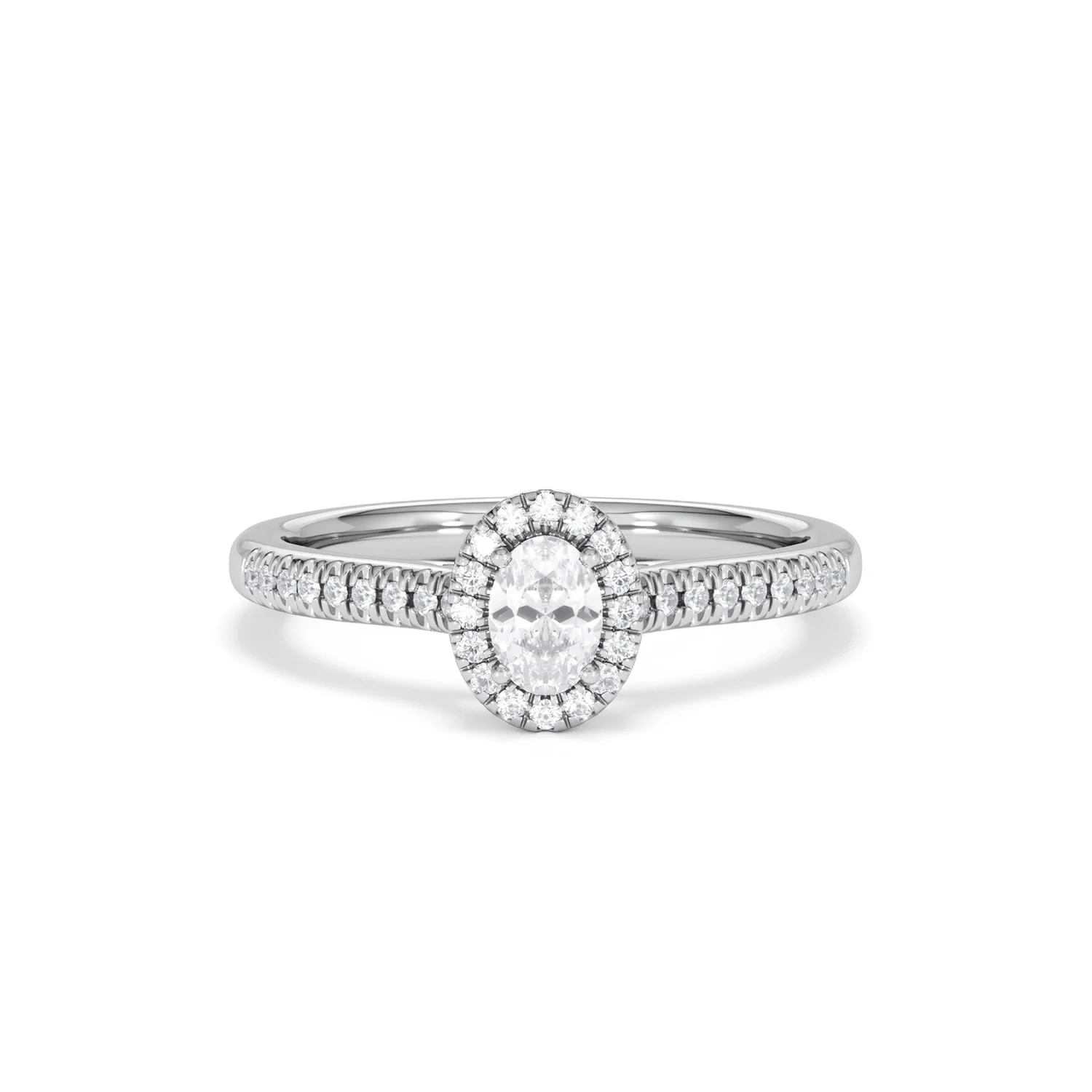 Lumia Oval Cut Lab Diamond Halo Ring 0.50ct F/VS in 925 Silver - Image 10
