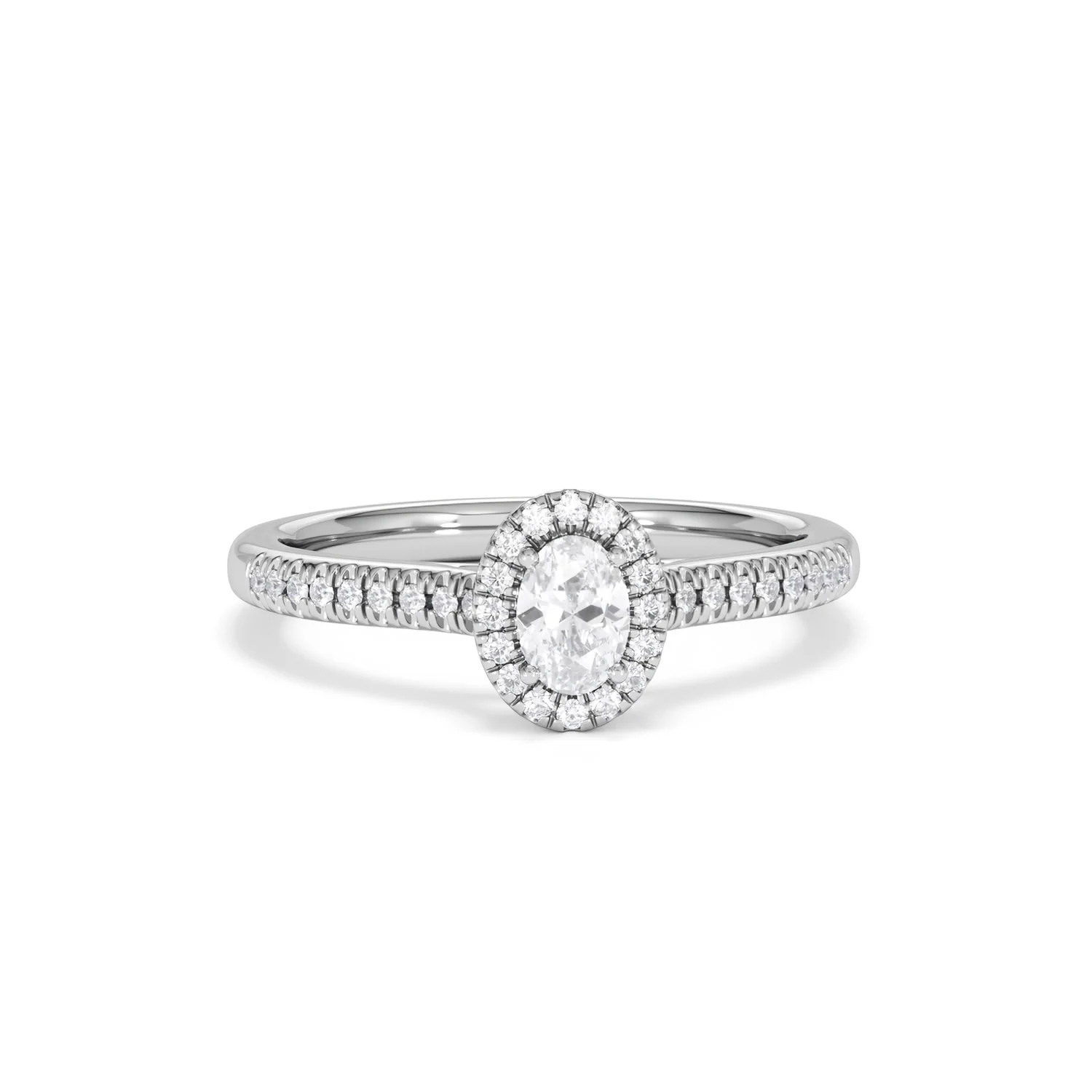Lumia Oval Cut Lab Diamond Halo Ring 0.50ct F/VS in 925 Silver - Image 11