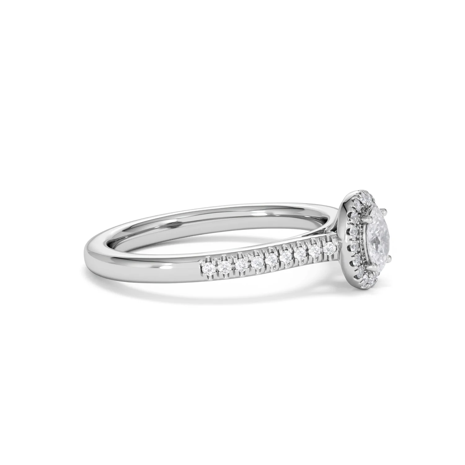 Lumia Oval Cut Lab Diamond Halo Ring 0.50ct F/VS in 925 Silver - Image 24