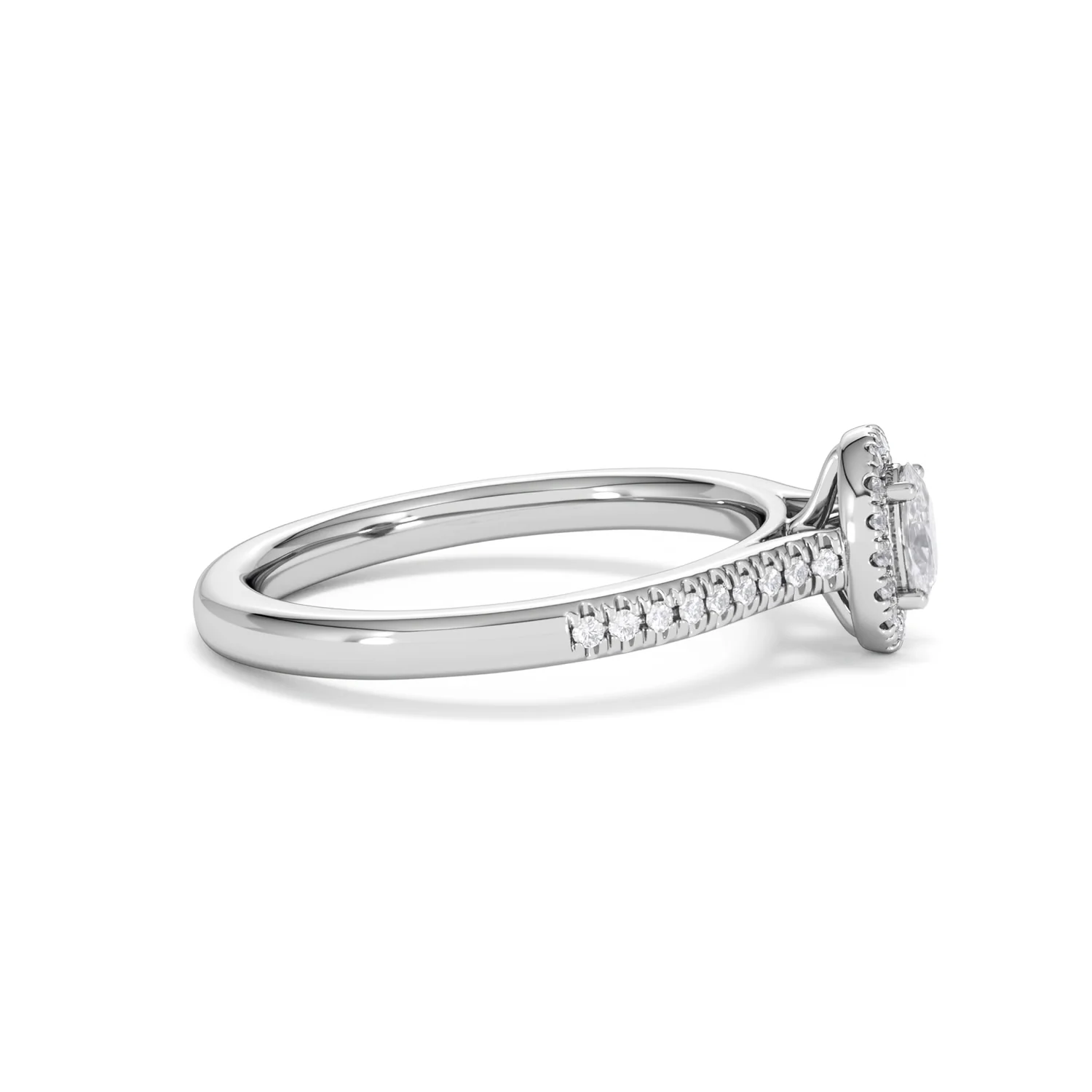 Lumia Oval Cut Lab Diamond Halo Ring 0.50ct F/VS in 925 Silver - Image 28