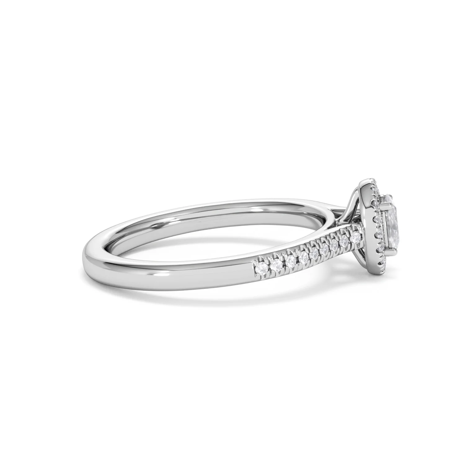 Lumia Oval Cut Lab Diamond Halo Ring 0.50ct F/VS in 925 Silver - Image 29