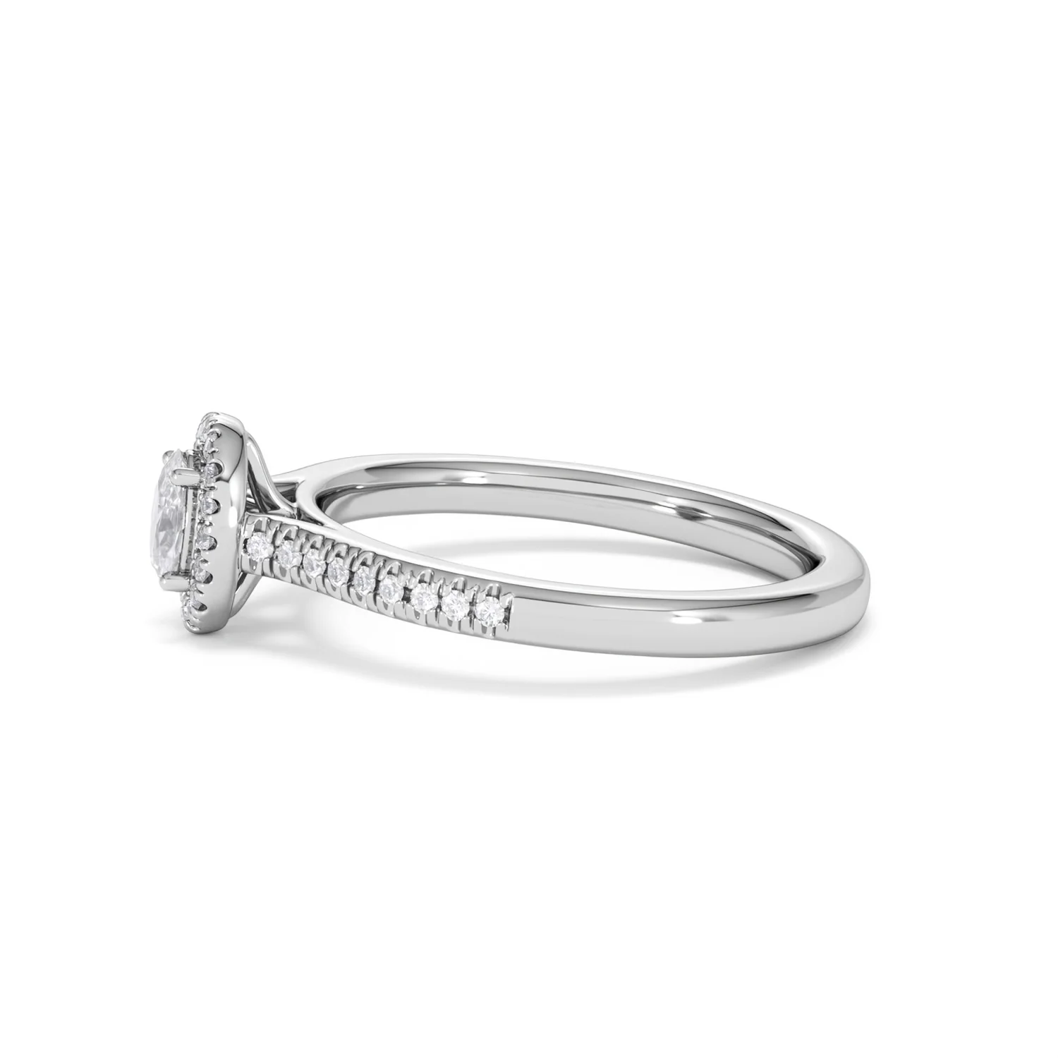 Lumia Oval Cut Lab Diamond Halo Ring 0.50ct F/VS in 925 Silver - Image 72