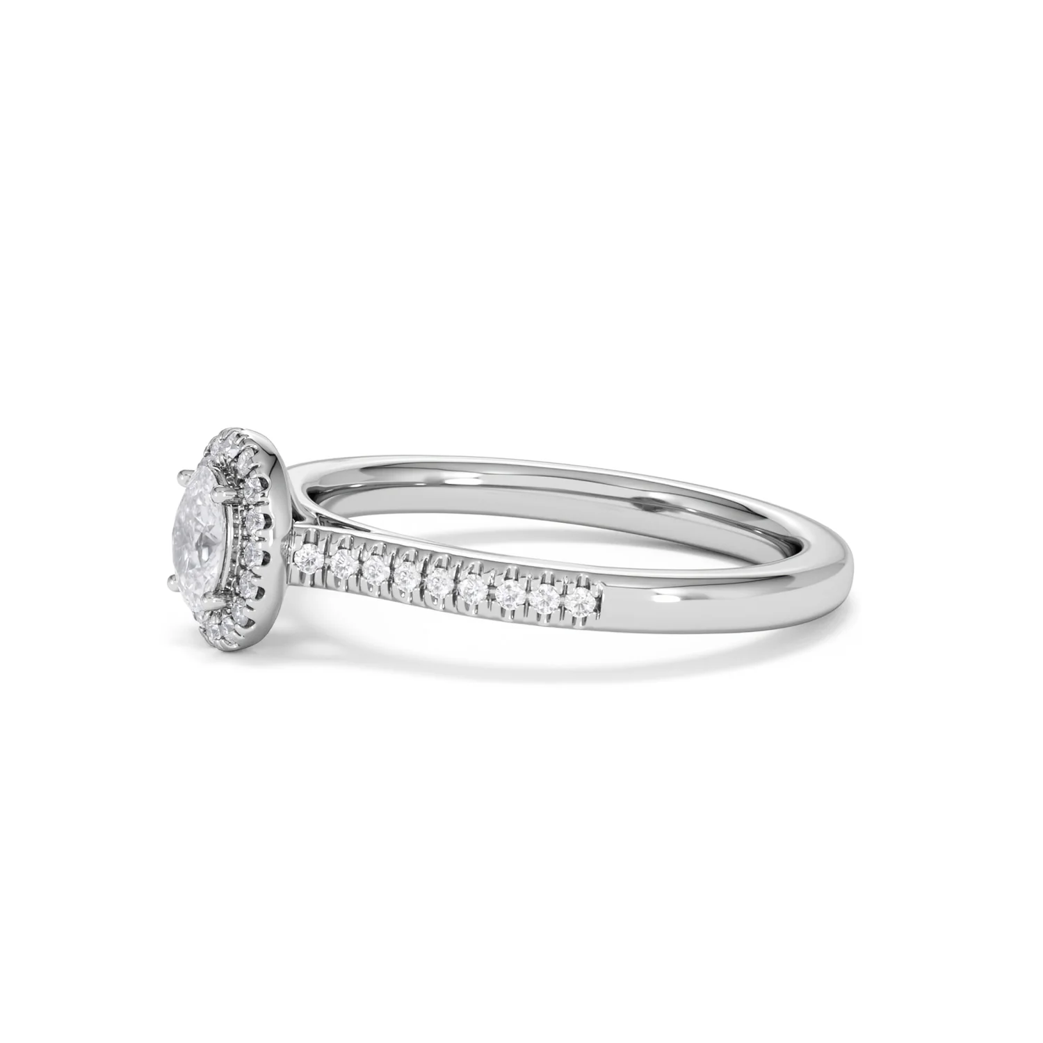 Lumia Oval Cut Lab Diamond Halo Ring 0.50ct F/VS in 925 Silver - Image 76